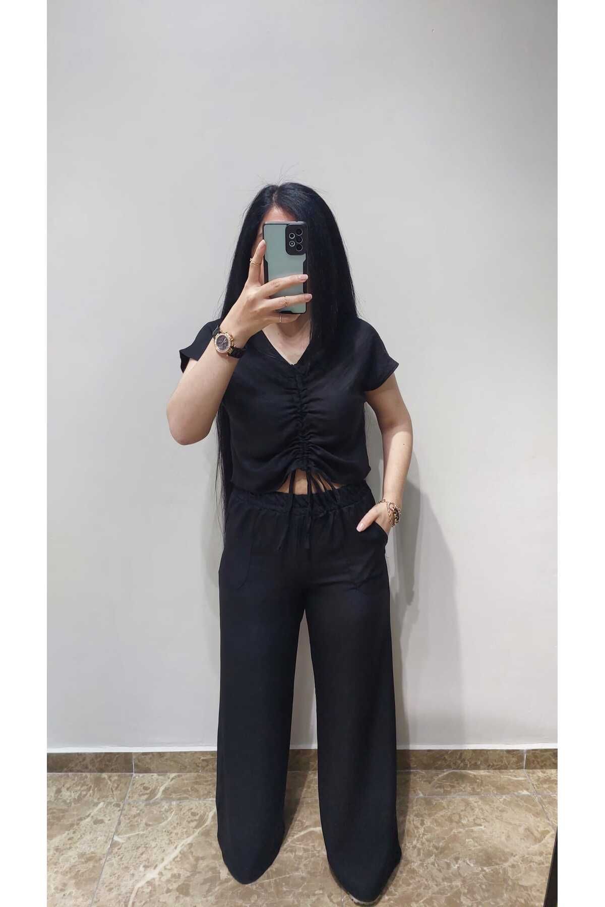 Nida Çelik Collection Büzgülü Model Keten Takımlar
