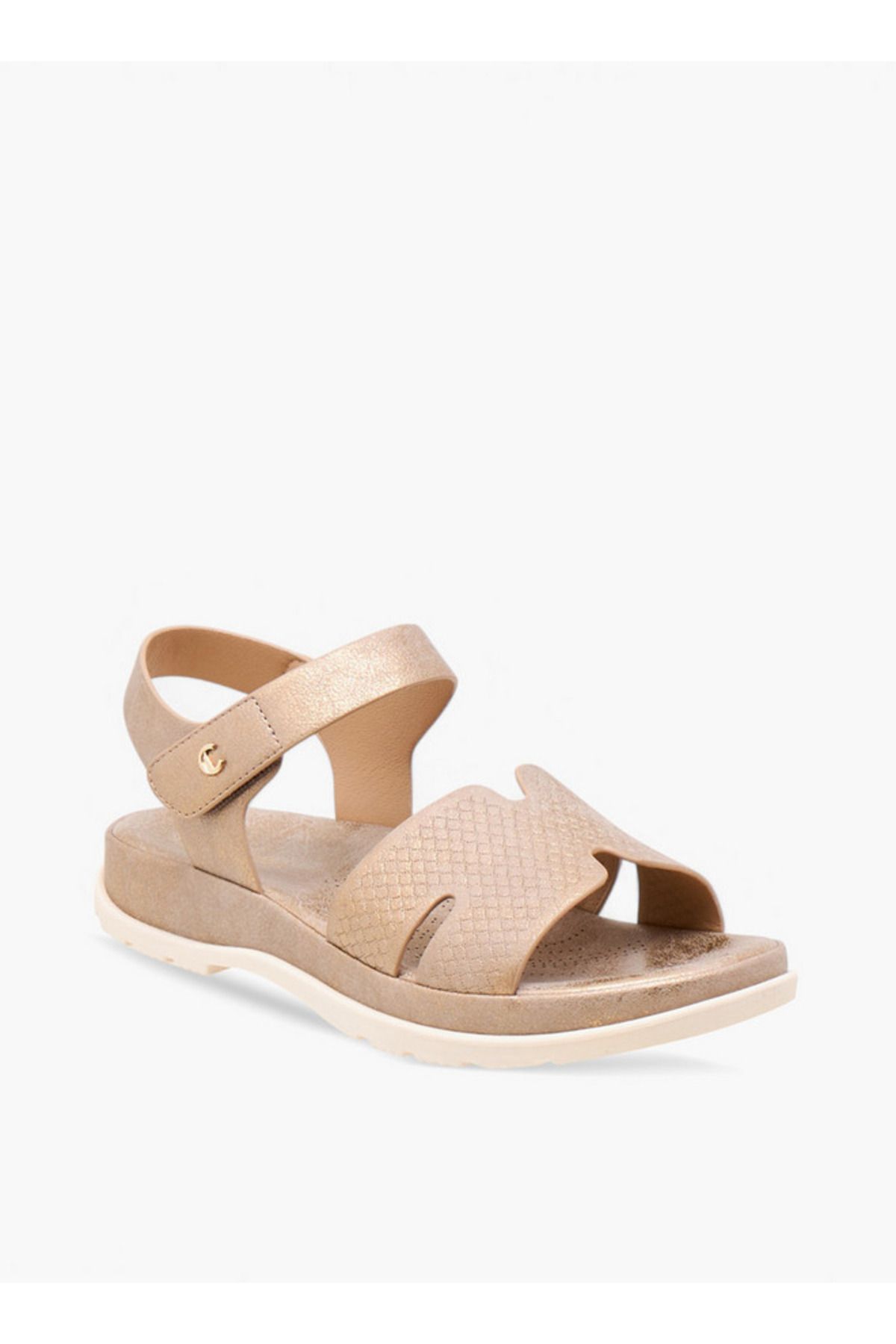 Le Confort-Textured Comfort Sandals with Hook and Loop Closure 2