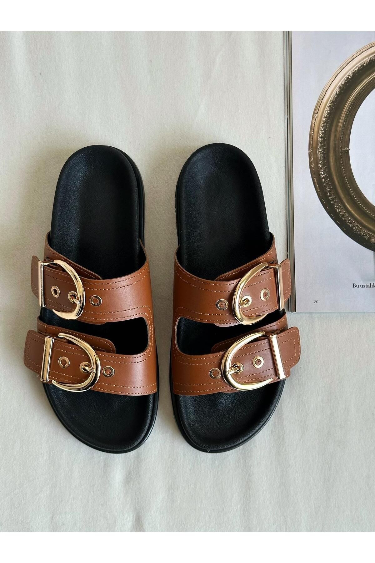Zuum-Soffo Buckle Women's Slippers - Tan Skin 5