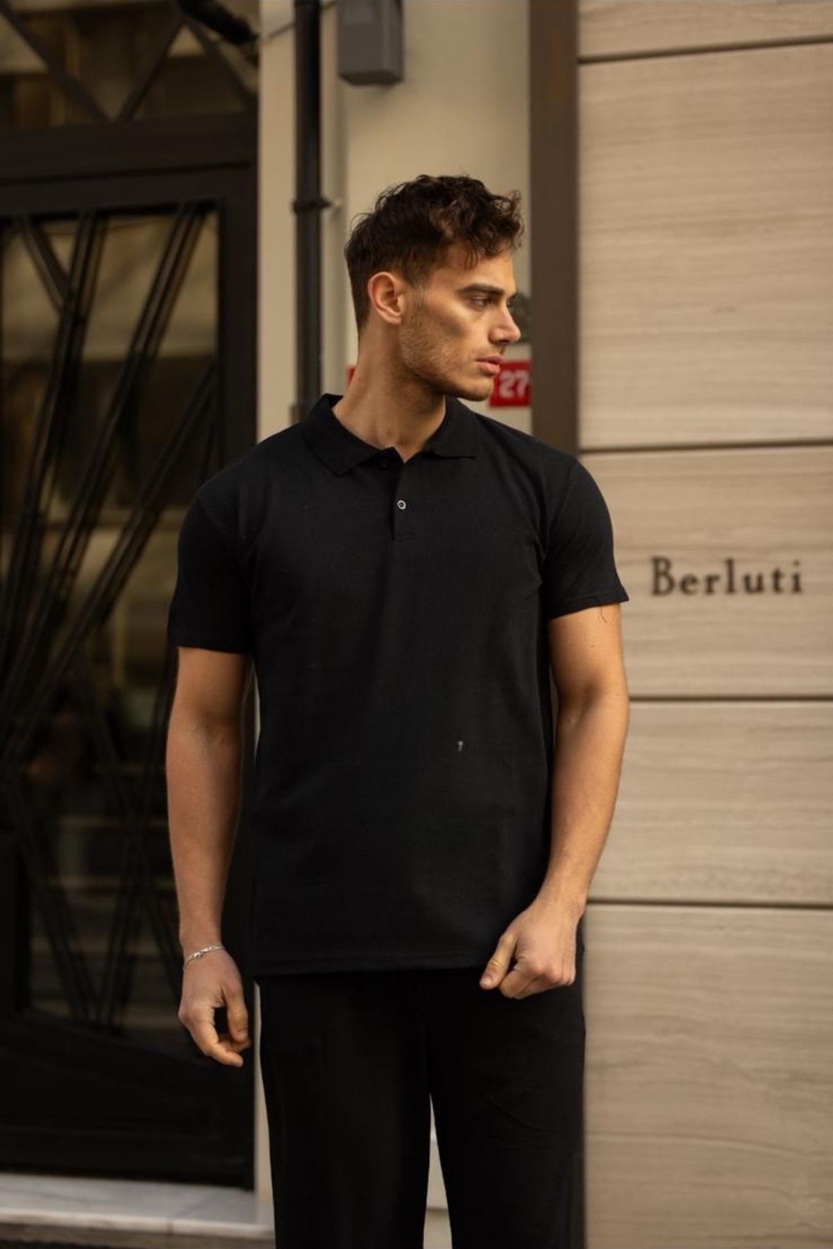 GAYIŞ Erkek Pike Kumaş Polo Yaka T-shirt, Erkek Günlük Klasik Tişört