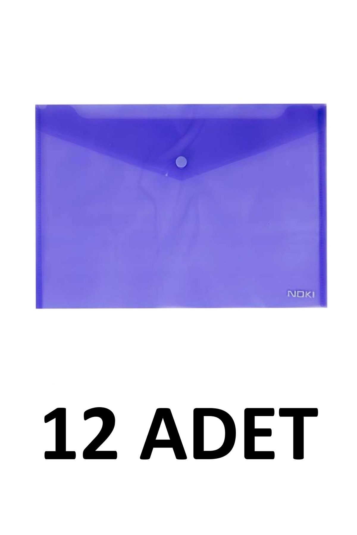 Noki 12 Adet Şeffaf A4 Çıtçıtlı Dosya Zarf Dosya Pembe