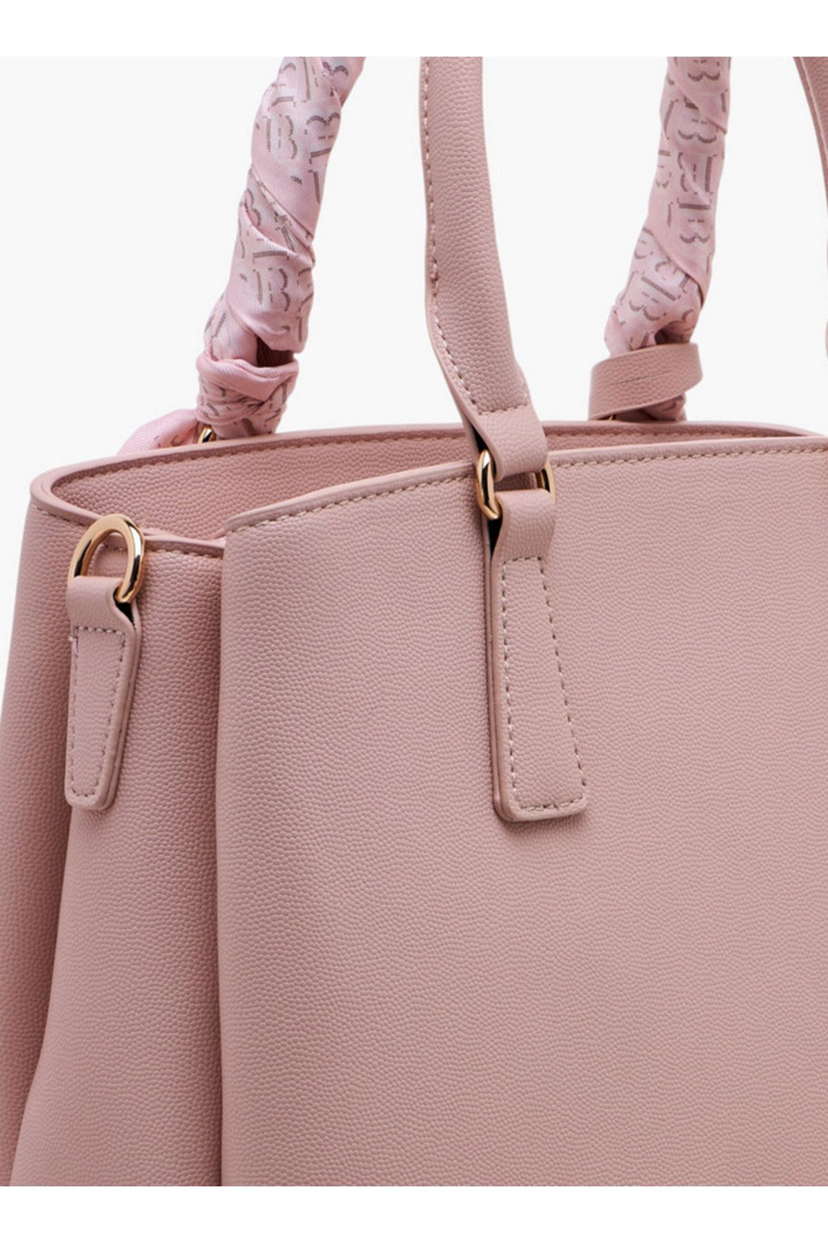 Flora Bella by Shoexpress-Scarf Accent Tote Bag with Double Handle and Zip Closure 6