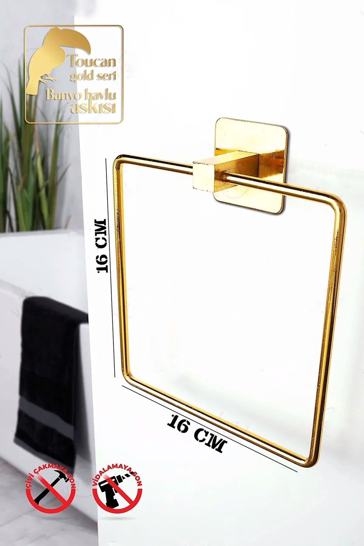 SAY HOME YAPIŞKANLI KARE HAVLULUK (GOLD)