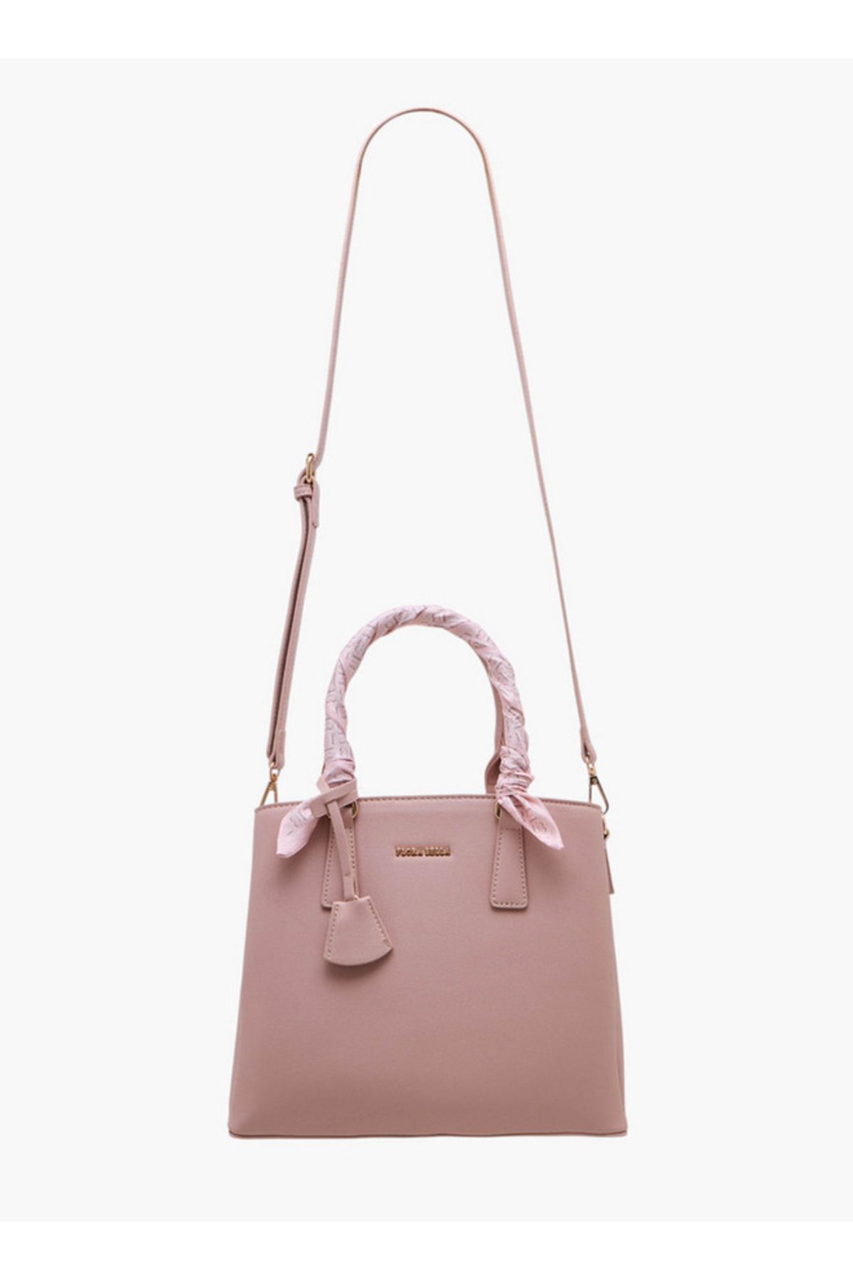 Flora Bella by Shoexpress-Scarf Accent Tote Bag with Double Handle and Zip Closure 2