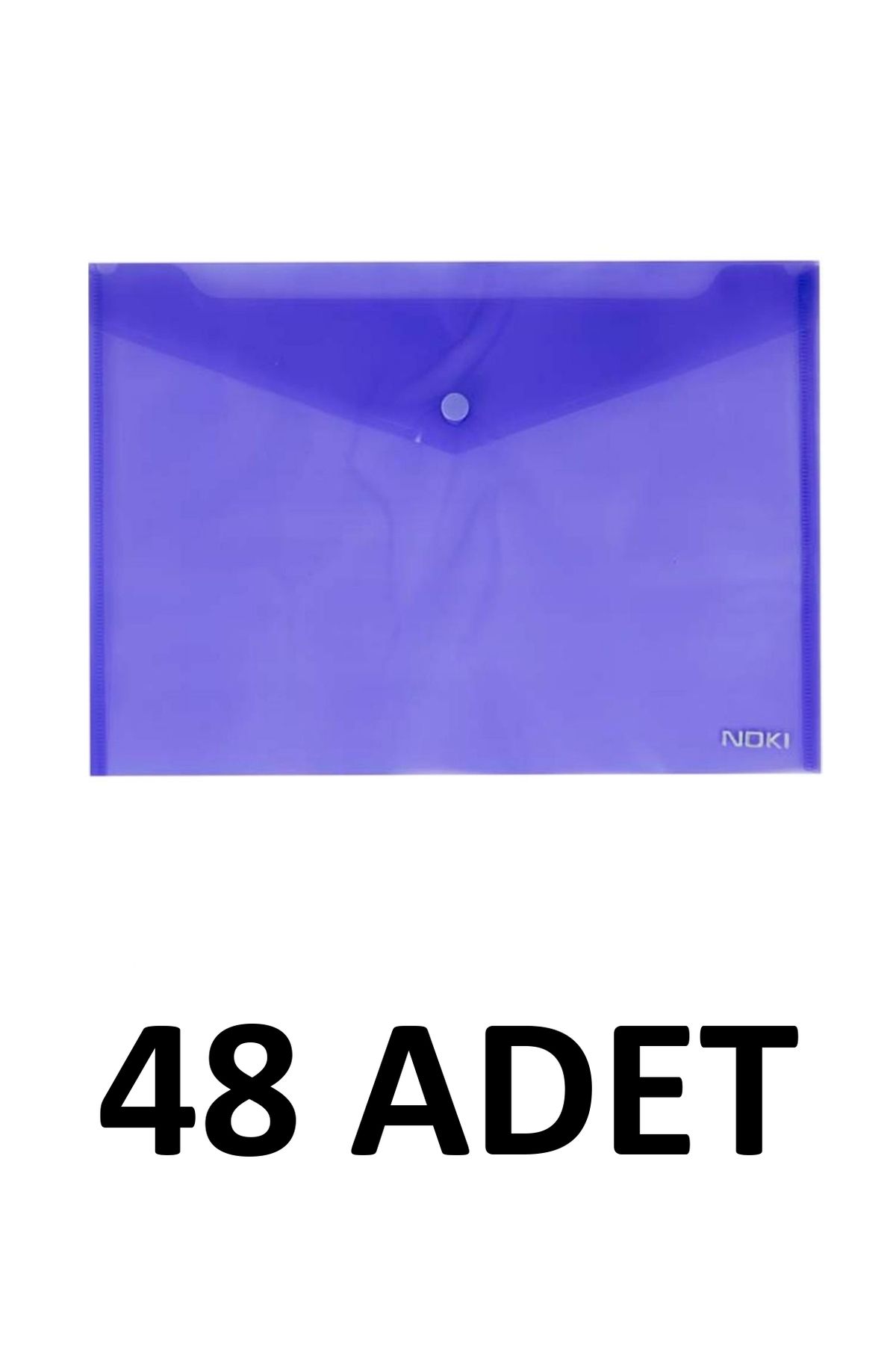 Noki 48 Adet Şeffaf A4 Çıtçıtlı Dosya Zarf Dosya Pembe