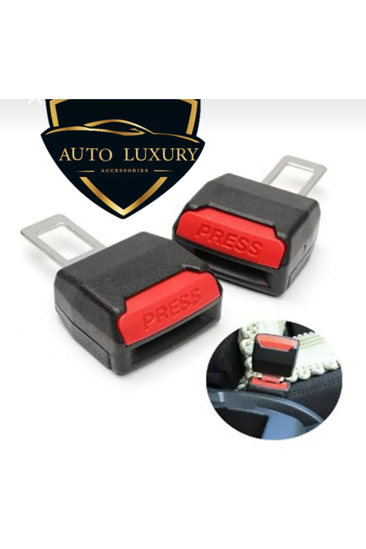 hkym AUTO LUXURY 2 Adet Emliyet Kemeri Ucu Yükseltici Aparatı Uc kancası