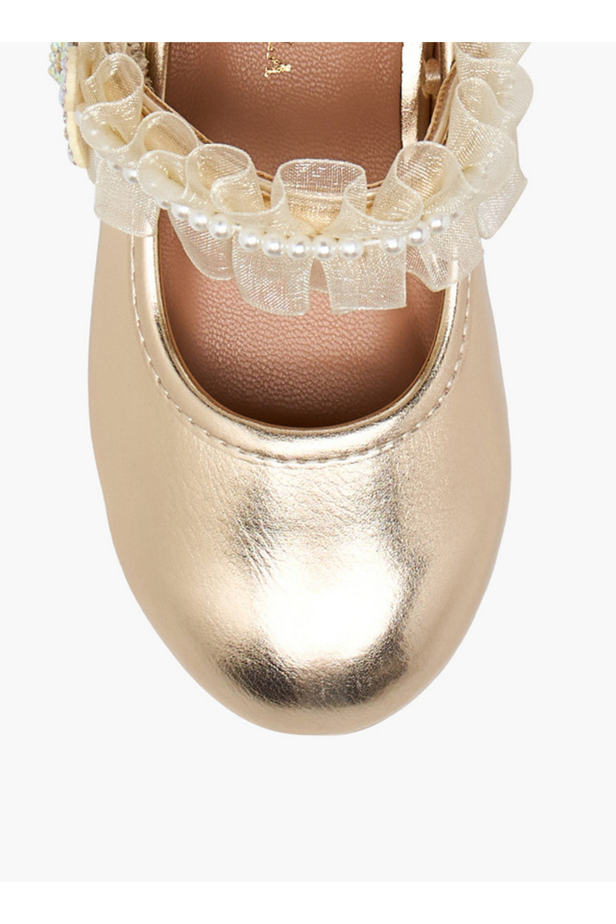 Flora Bella by Shoexpress-Ruffle Detail Ballerina Shoes with Hook and Loop Closure 4