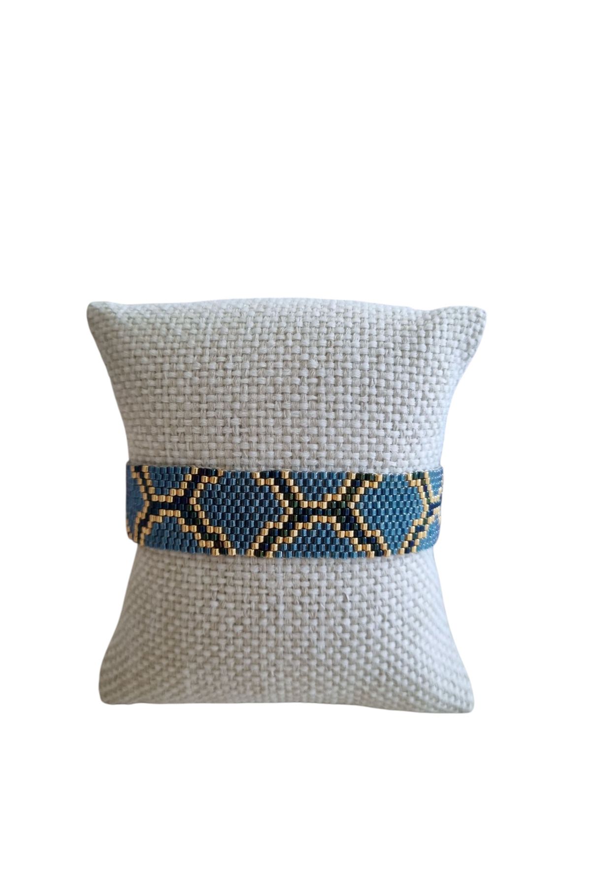 Nils Accessories Yılan desenli miyuki mavi bileklik