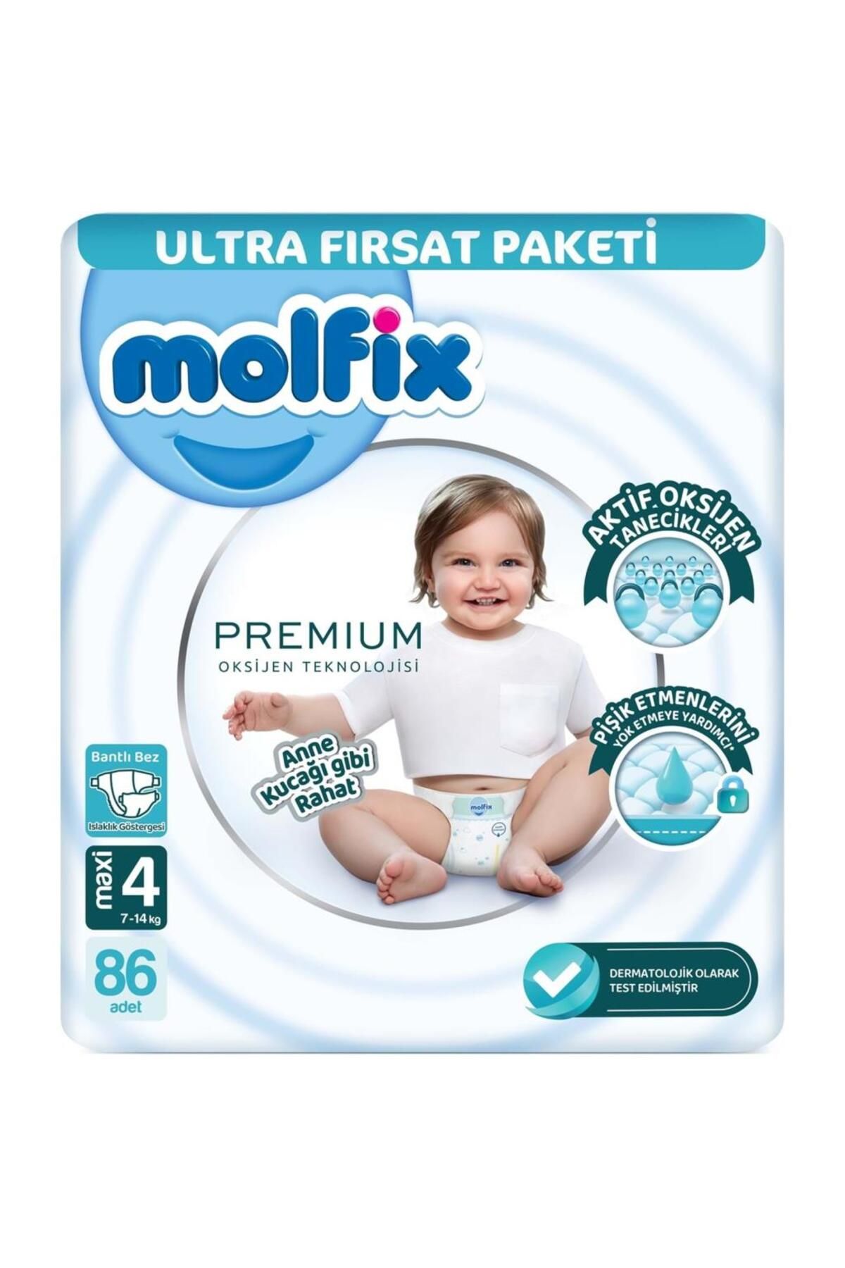 Skygo Molfix Premium Bebek Bezi Ultra Fırsat Paketi 4 Beden 7-14 Kg 86 Adet