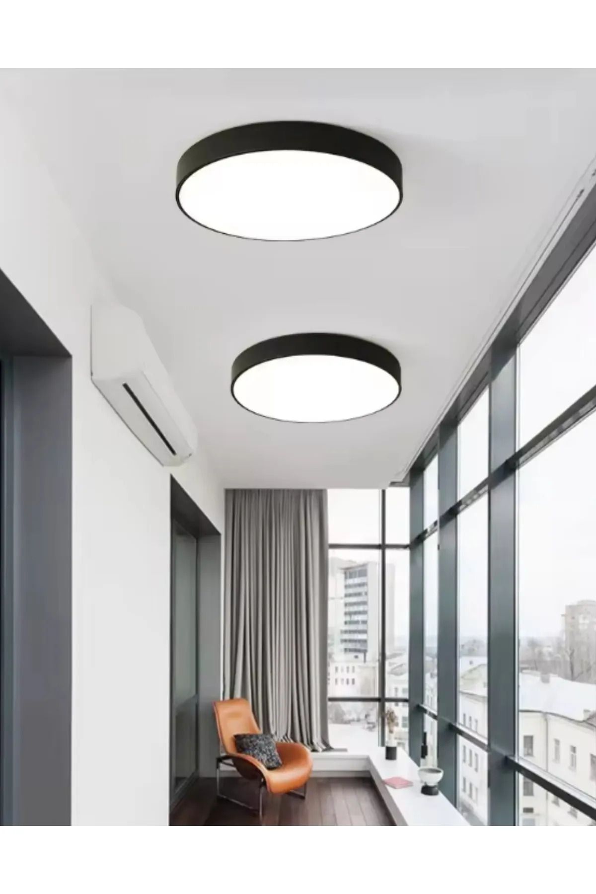 Voxify Siyah Modern Led Banyo Balkon Tuvalet Koridor Lambası Tavana Sıfır Led Armatür Avize Beyaz Işık 9w