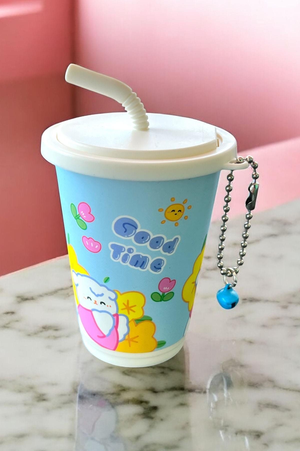 TAKIŞTIR Mavi Renk Milkshake Figürlü Anahtarlık Detaylı Kutulu Islak Mendil