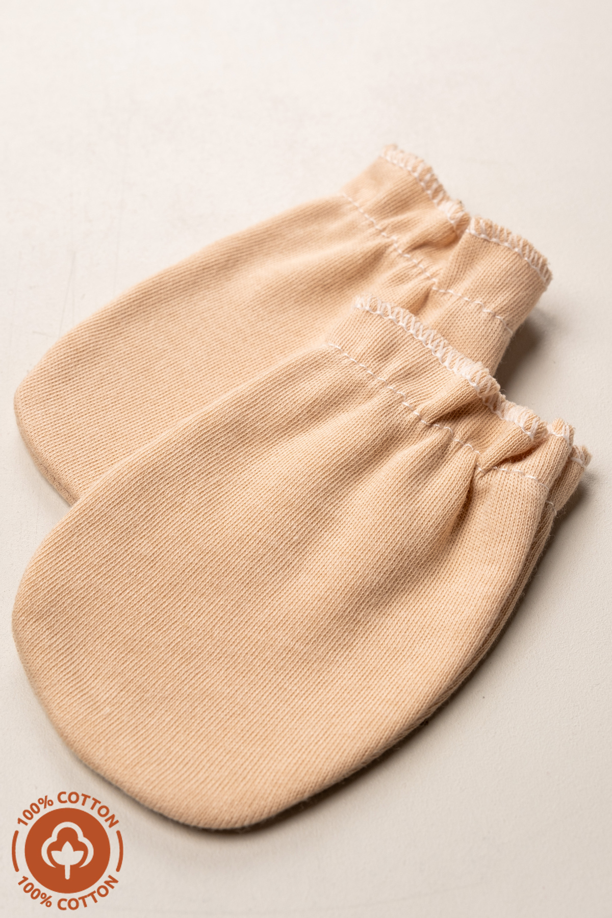 Miniel Unisex Bebek Yenidoğan Penye Organik Pamuklu Lastikli Bebek Eldiveni 6 Çift  Set fotoğrafı 3 (önizleme)