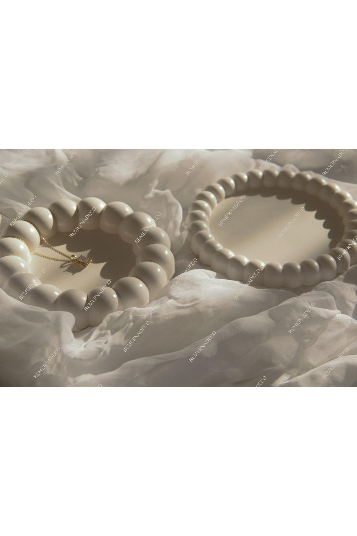 Bemerna Deco Bubble 2'li, Dekoratif Tabak, Takı Tabağı, Bardak Altlığı, (VERNİKLİ)
