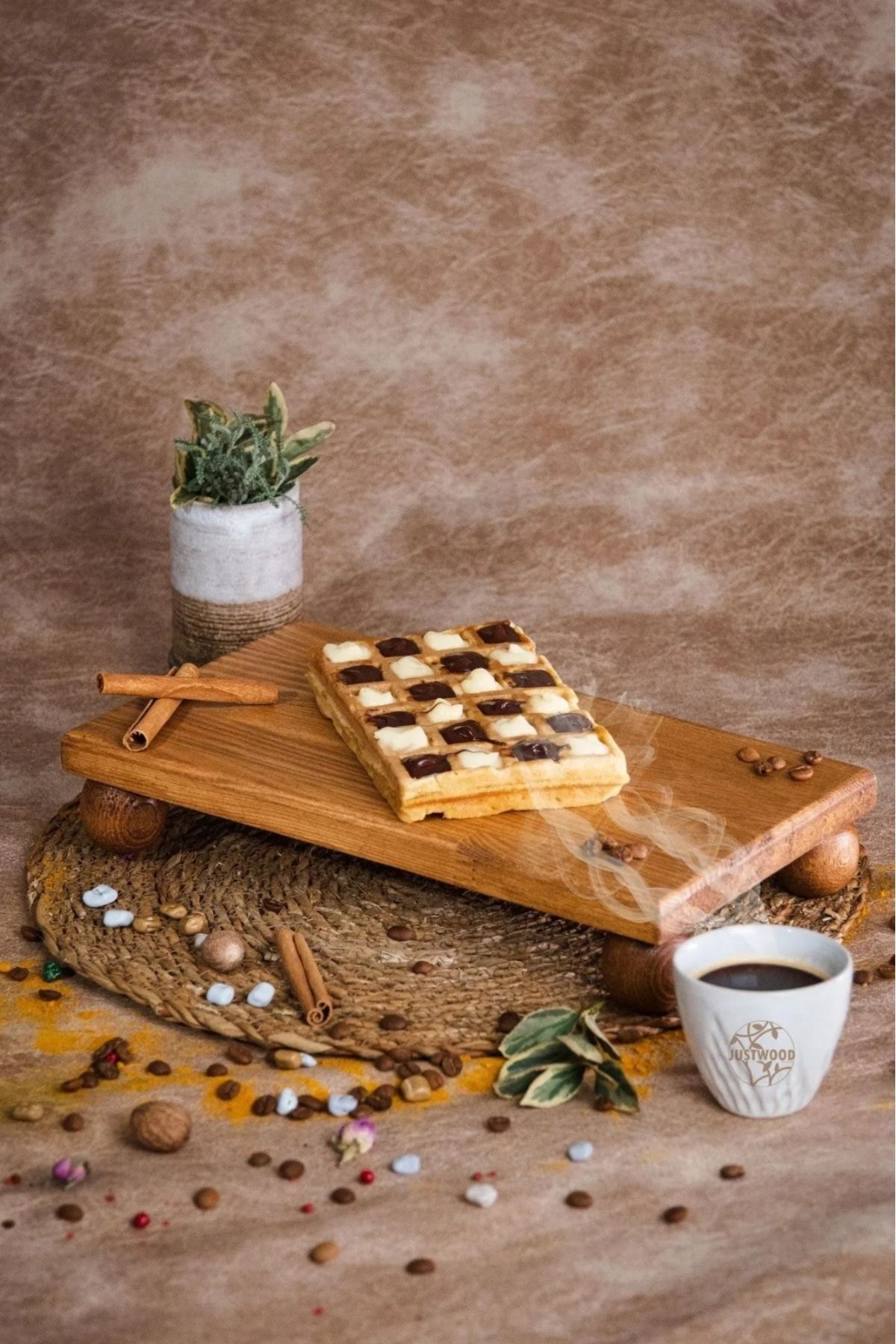 justwood-3 Pieces 29/17 cm Mummy, 29 cm Risus and 17X30 cm Risus Wooden Leg Cake Cookie Presentation Serving Plate 6