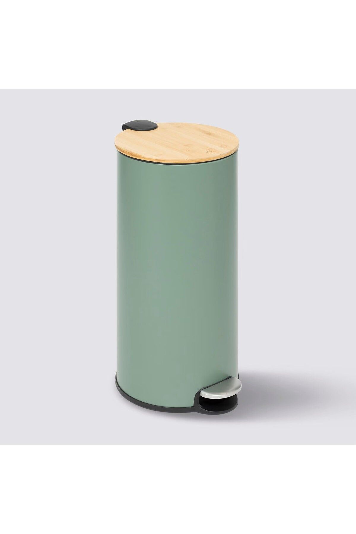 5FiveSmart MODERN-METAL PEDALLI/BAMBU KAPAK 30 LT.ÇÖP KUTUSU-YEŞİL