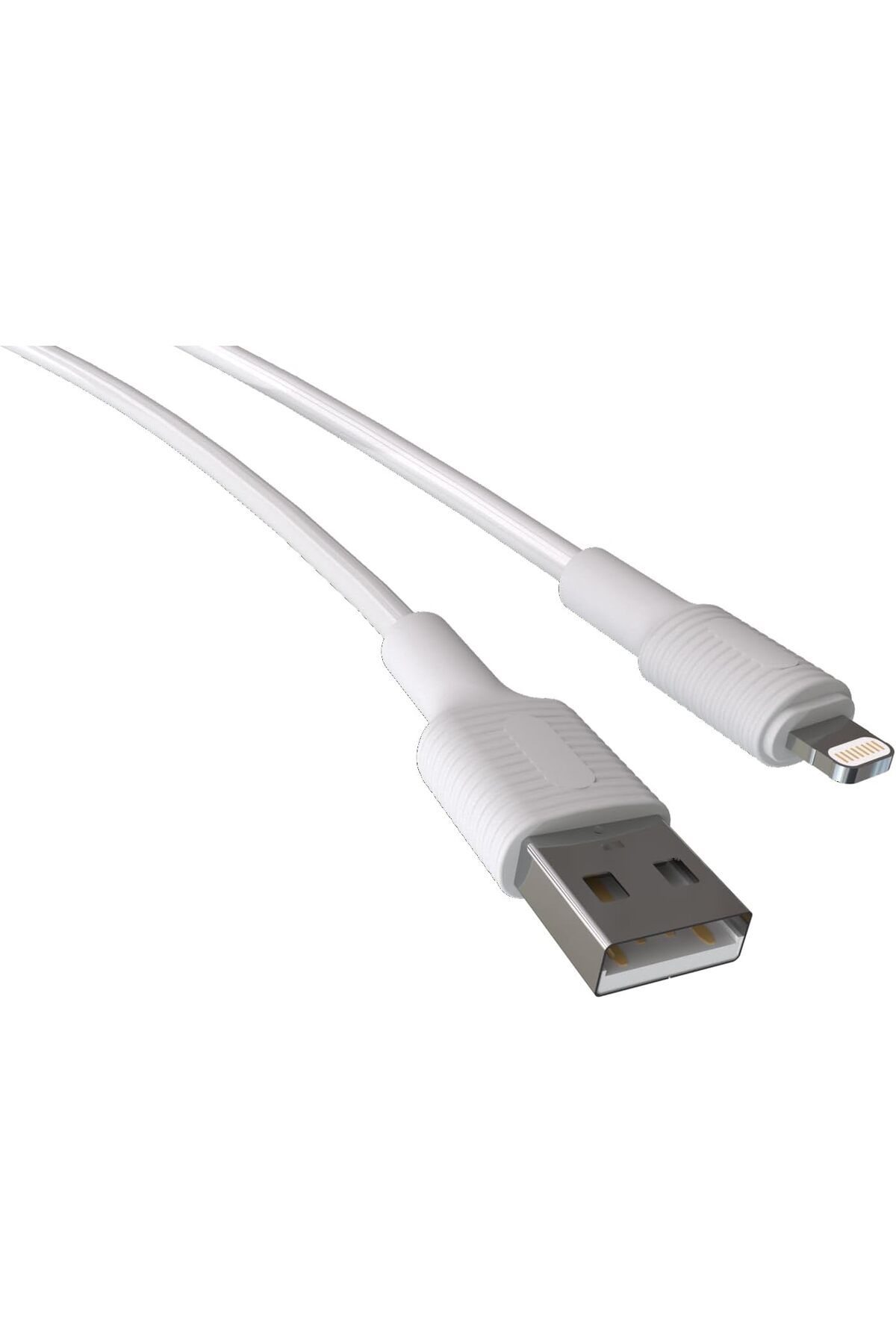 ÇAĞUR Eser Coral iPhone Uyumlu USB A-Lightning Şarj Kablosu, Beyaz Kablo, Beyaz/Beyaz Uçlar (120 CM) sho