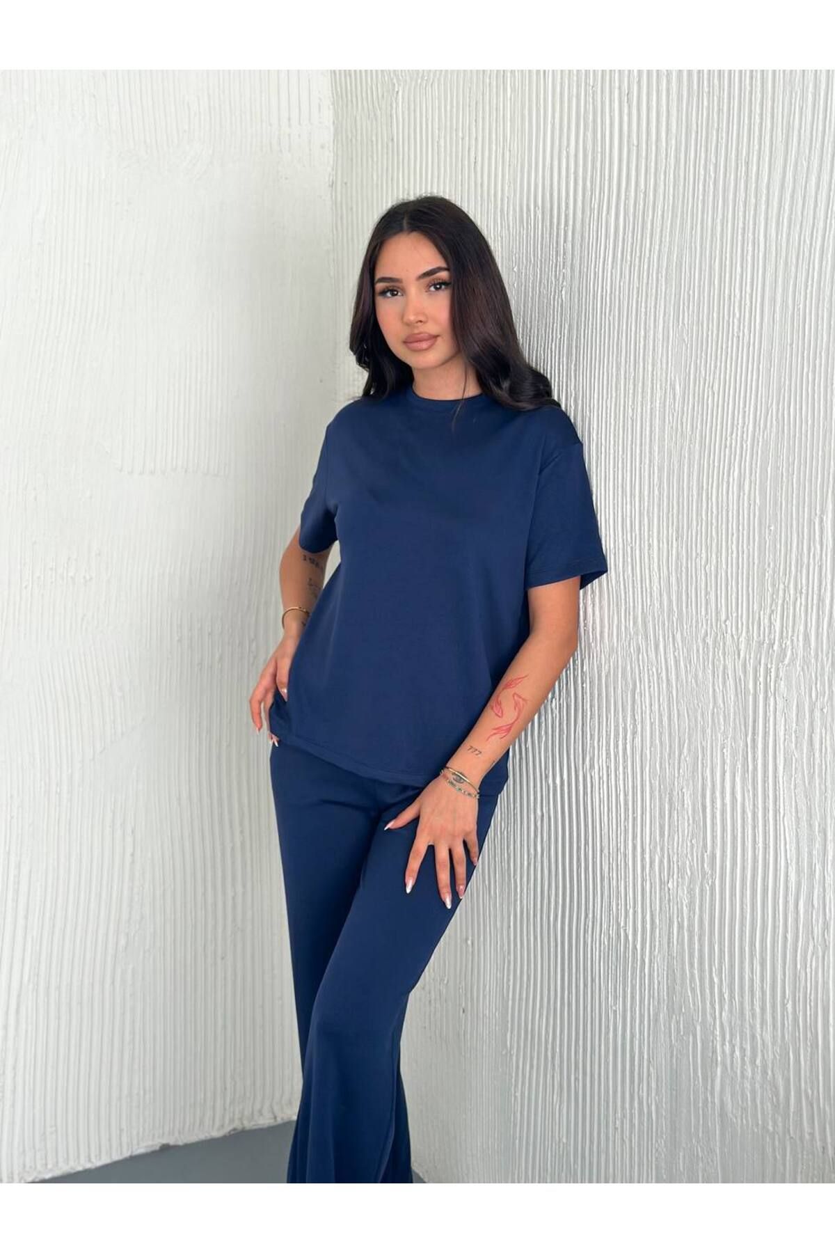 Bella Breeze Kadın Modal Kumaş Kısa Kollu T-shirt Eşofman Takımı