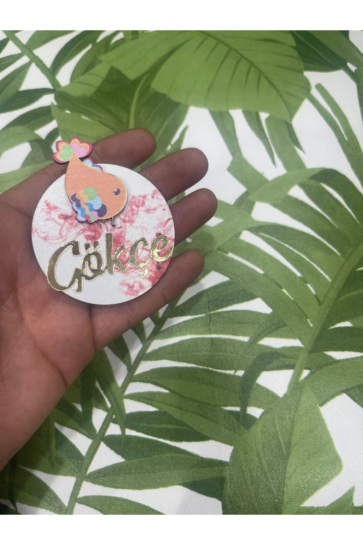 ELF REKLAM Kuş Figürlü Kişiye Özel Ahşap Baskılı Pleksi Yazılı Magnet 10 Adet