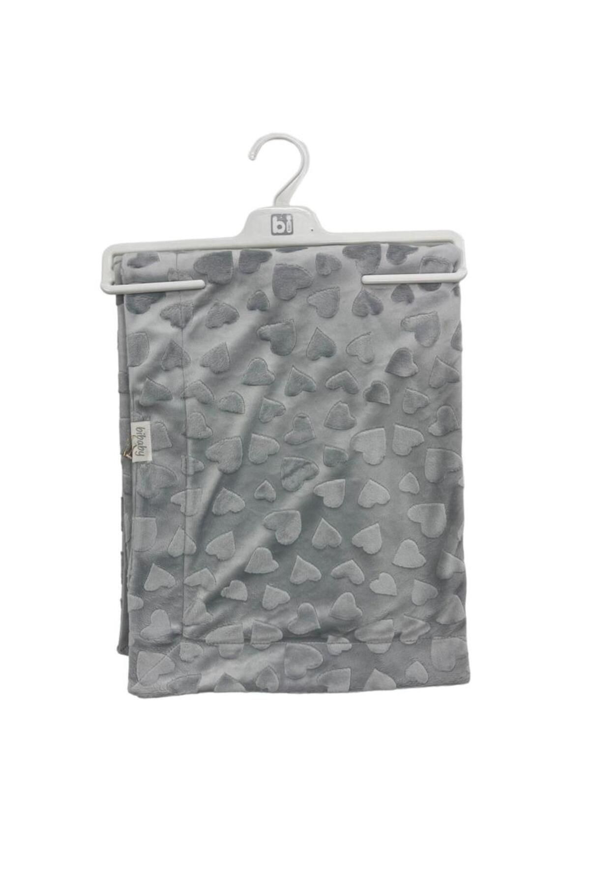 Skygo Bibaby Jacquard Heart 82x90 Battaniye 64727 Gri