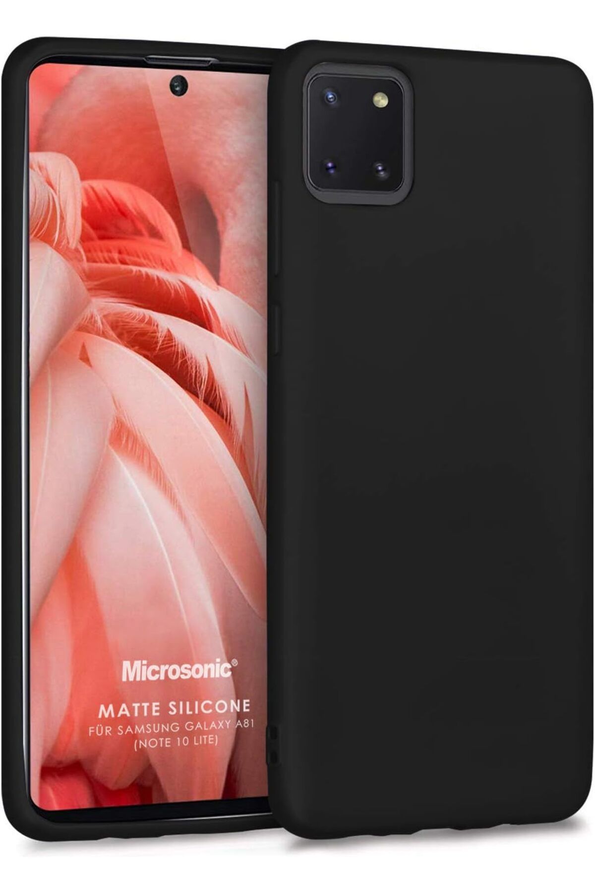 ÇAĞUR Eser Matte Silicone Galaxy Note 10 Lite için Kılıf Siyah [Galaxy Note 10 Lite ile Uyumlu Kılıf