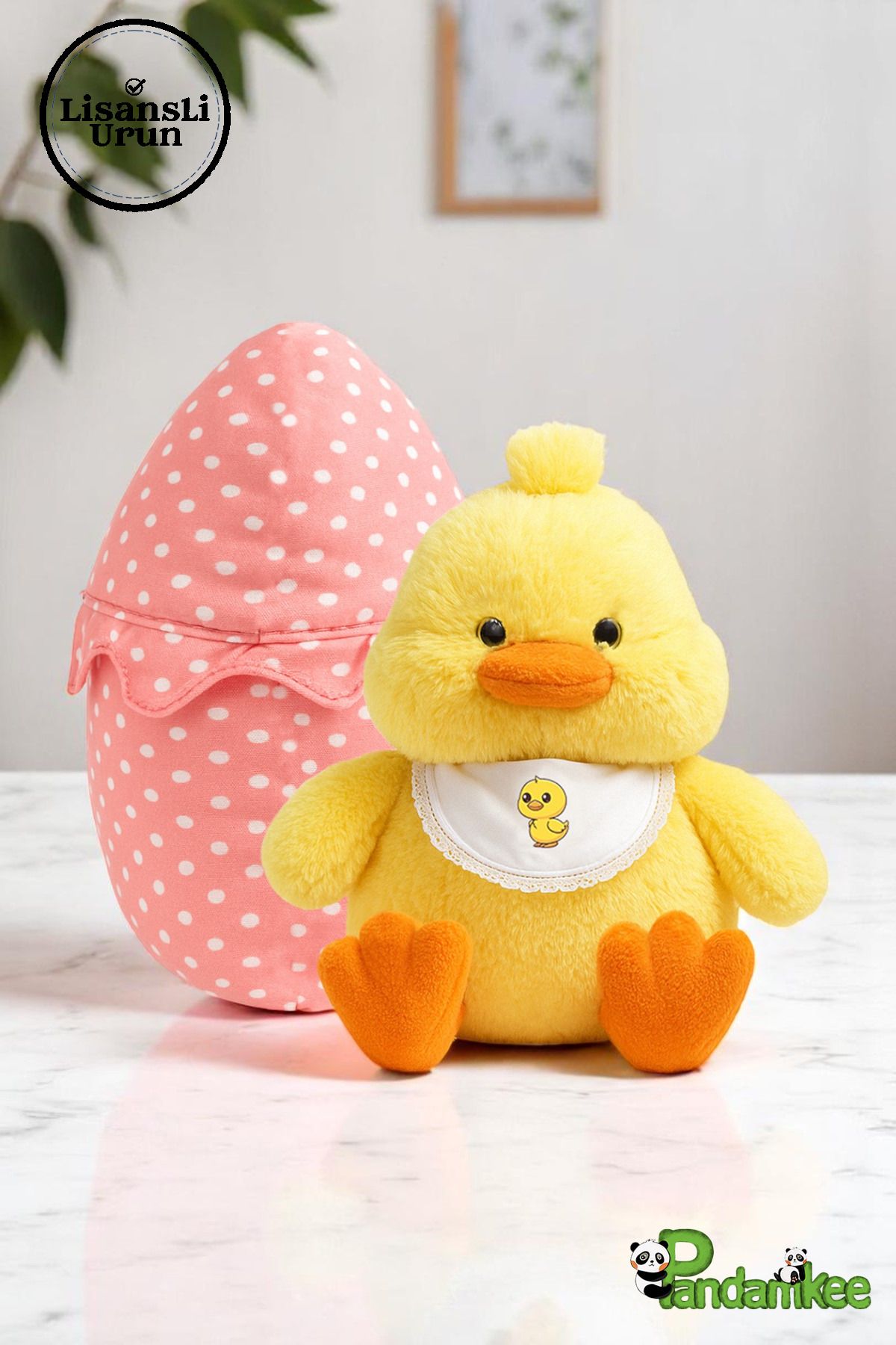 Canestar Özel Fermuarlı Yumurta Çantası ile Sevimli Civciv -Peluş Oyuncak Pandamkee