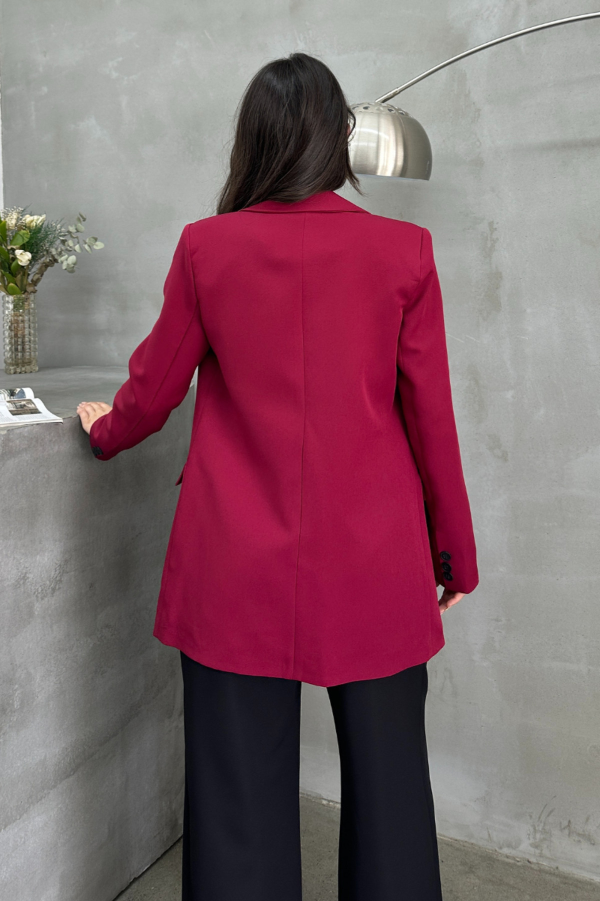 msm fashion-Women's Blazer Jacket Comfortable Fit Lined Single Button Jacket 8