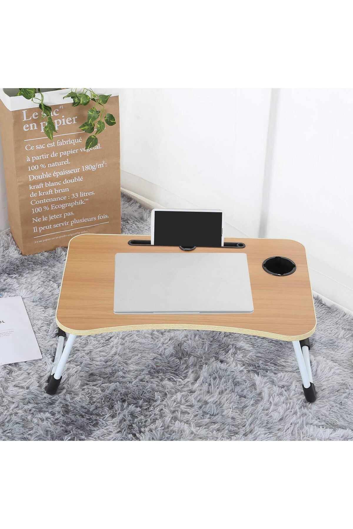 مكتب، مكتب كمبيوتر محمول، سرير قابل للطي، طاولة صغيرة كسول، لون الخشب