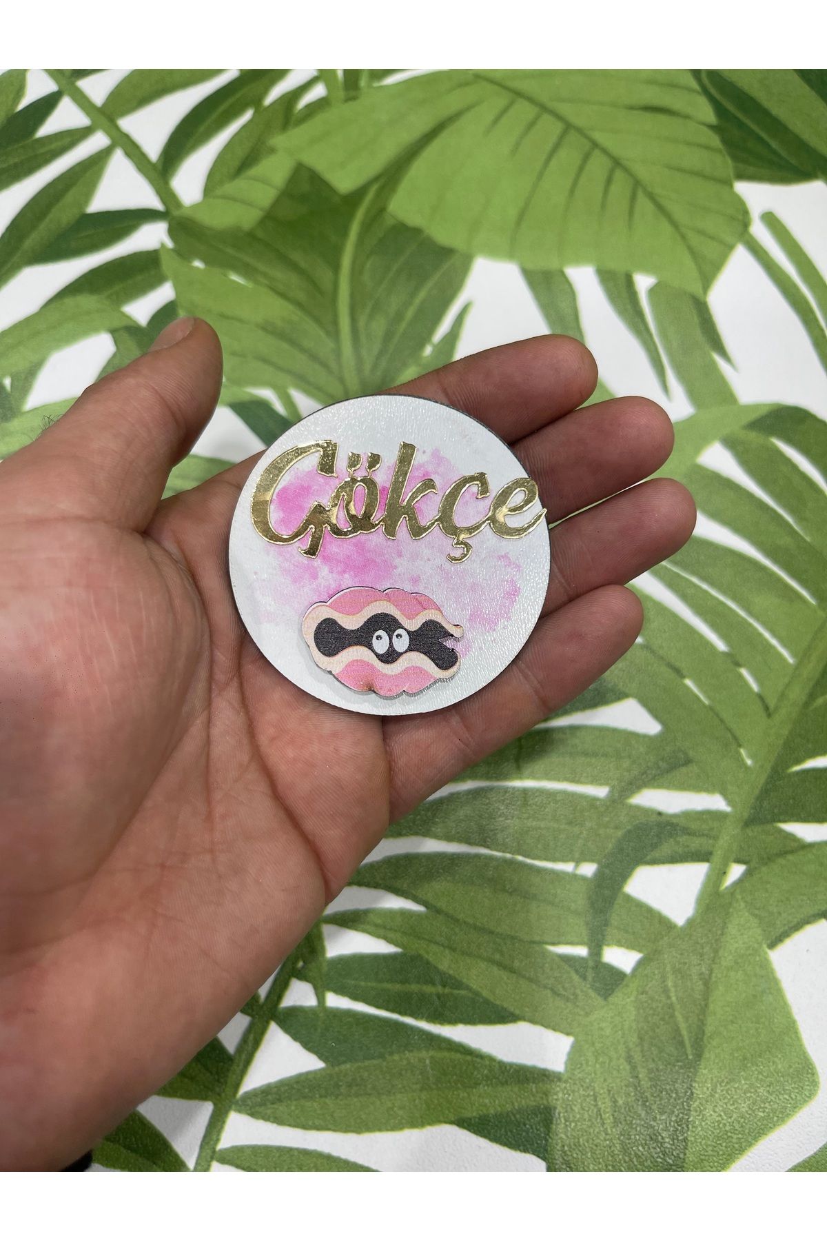 ELF REKLAM Kişiye Özel Ahşap Baskılı Pleksi Yazılı Magnet 10 Adet