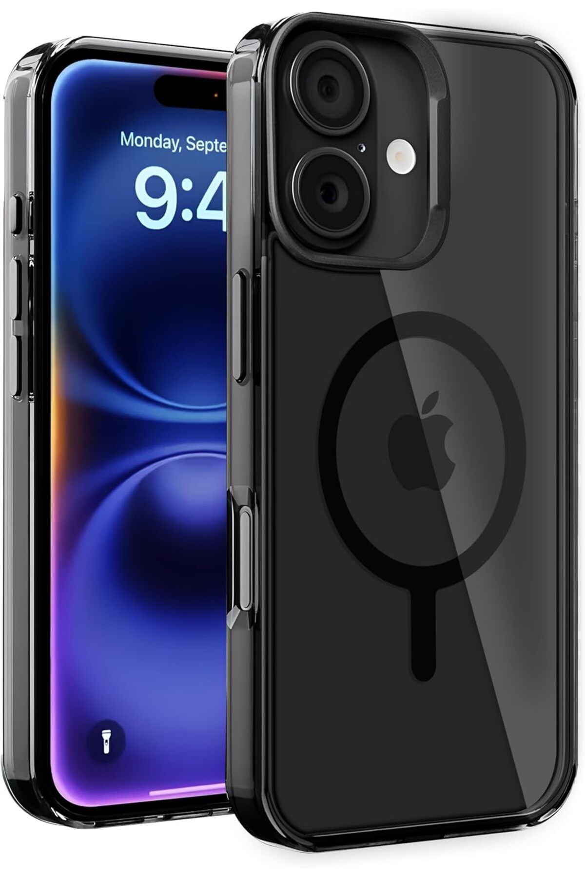 ÇAĞUR Eser iPhone 16 için Cyrstal+ Serisi Magsafe ile Uyumlu Metal Lens Korumalı ve Metal Tuş Takımlı