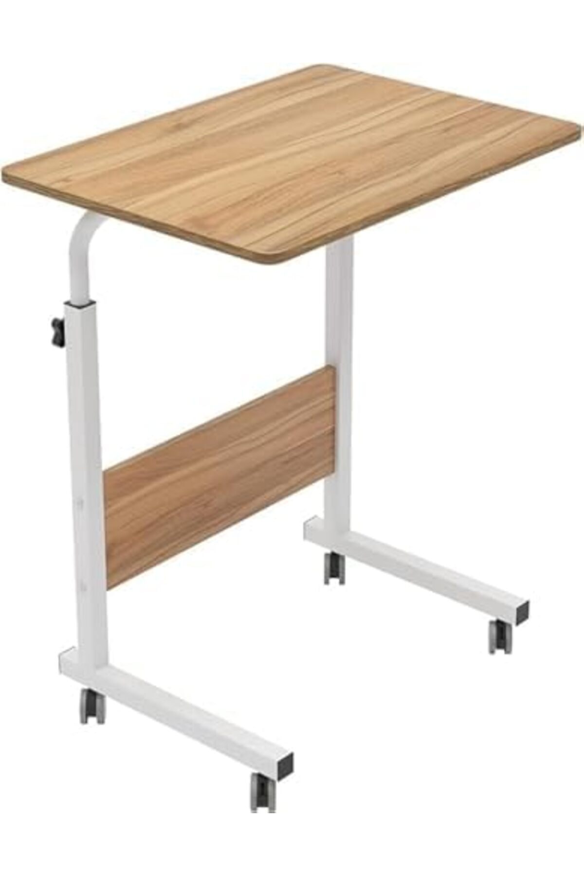 طاولة كمبيوتر محمول قابلة للتعديل، 60×40 سم، خشبي مع عجلات للسرير والأريكة