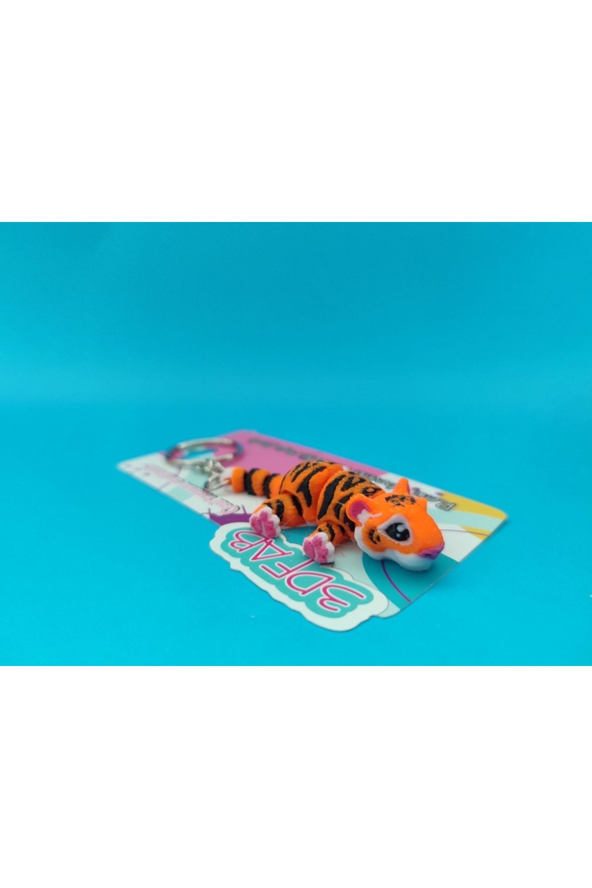 Minikbahcem Sevimli Kaplan Anahtarlık - 3D Baskı Özel Tasarım