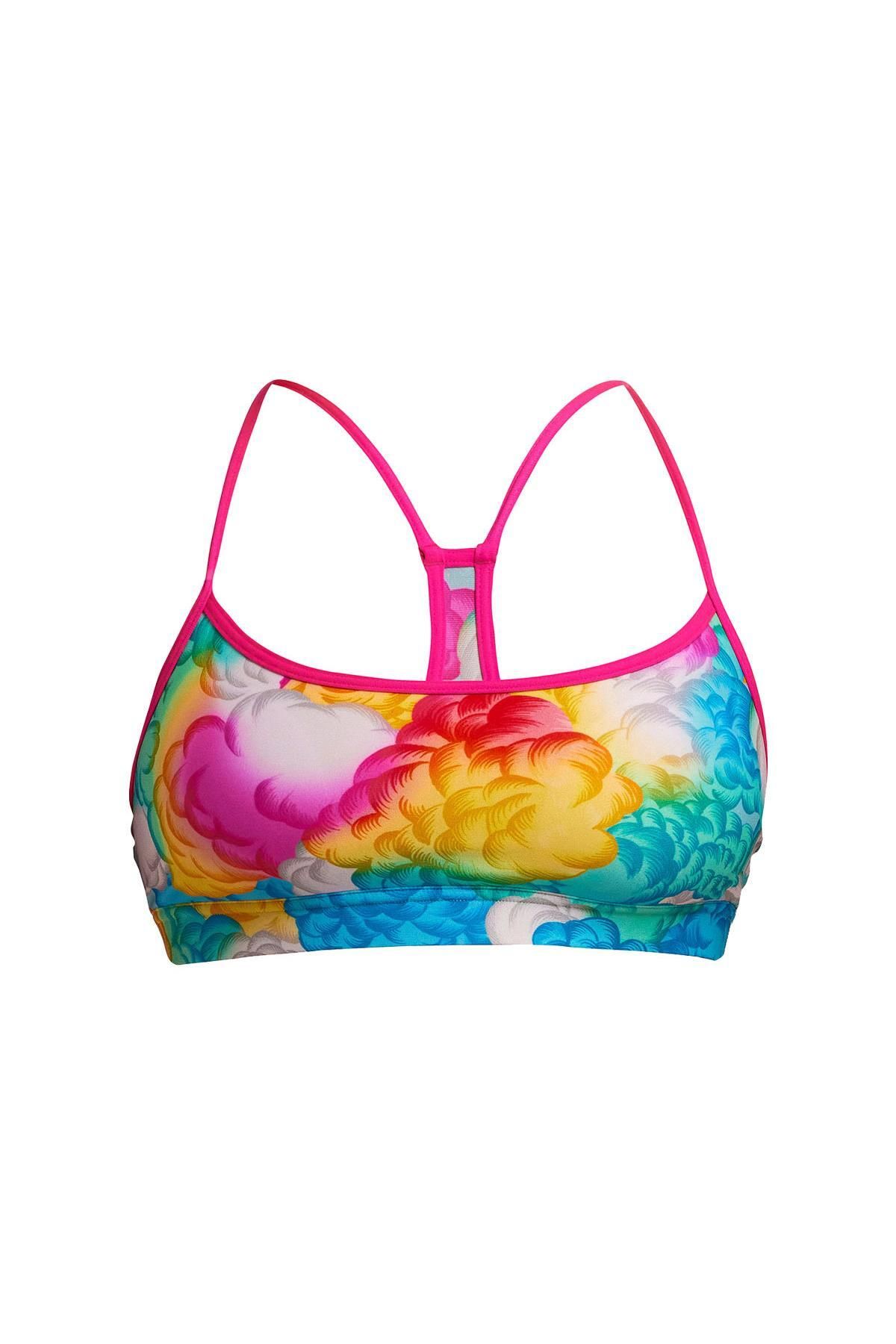 FUNKİTA Funkita Cloudy Colours Kadın Yüzücü Spor Büstiyeri – Racerback Crop Top | Tek Üst