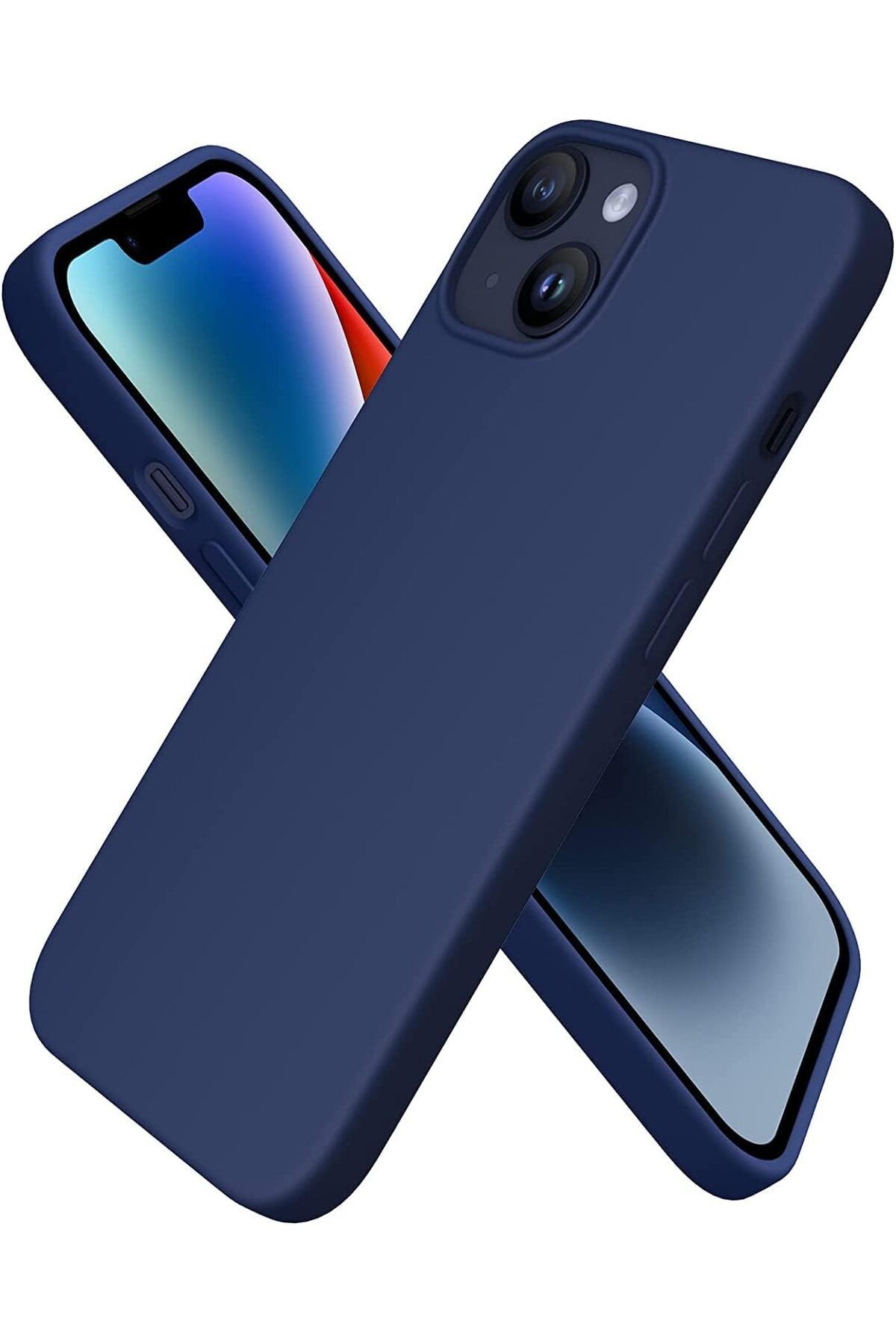ÇAĞUR Eser iPhone 14/13 Kılıf 6.1 ile Uyumlu, Uruchi İnce Sıvı Silikon 3 Katmanlı Tam Kaplamalı Yum