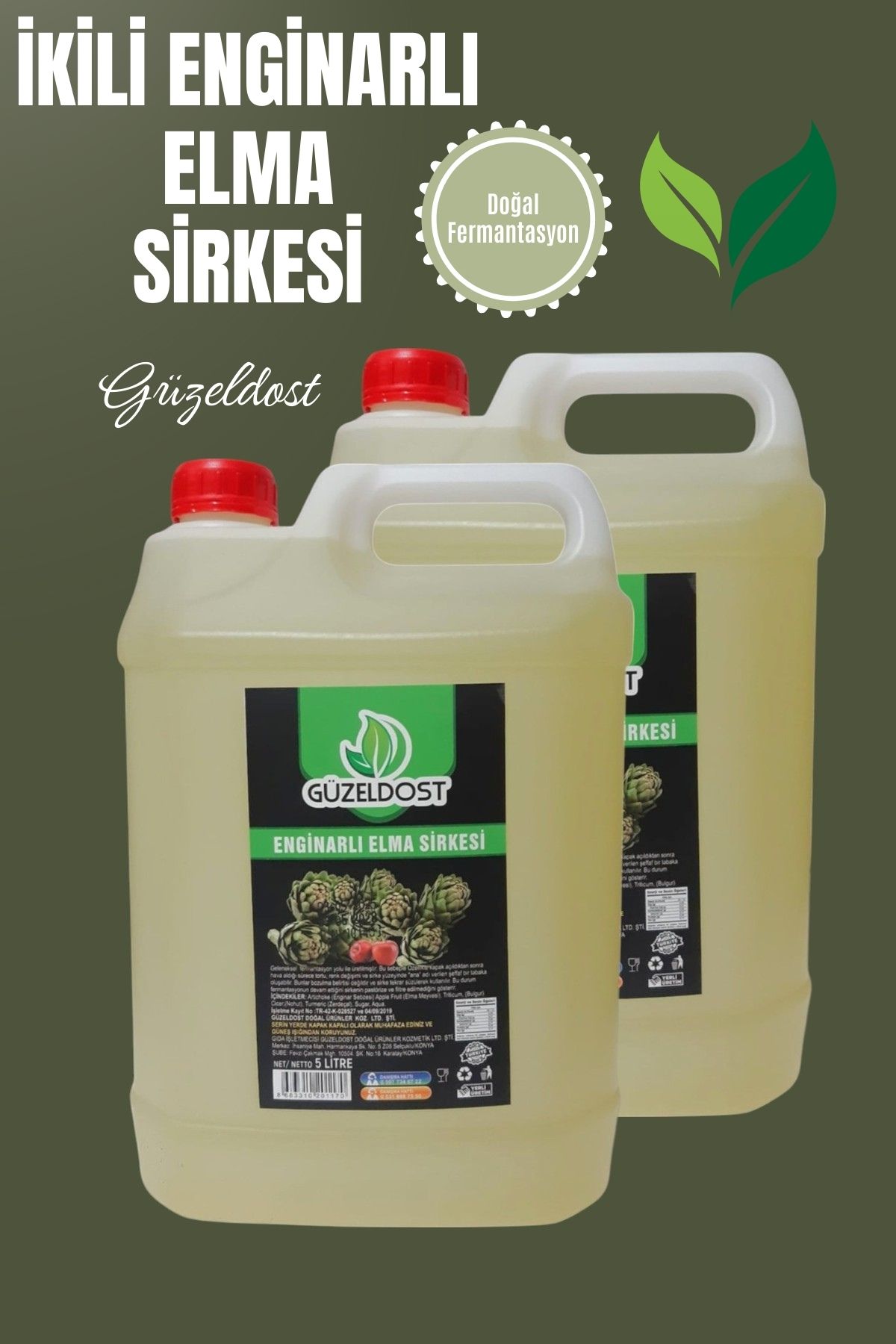 Güzeldost İkili 5 Lt'lik Enginar Sirkesi