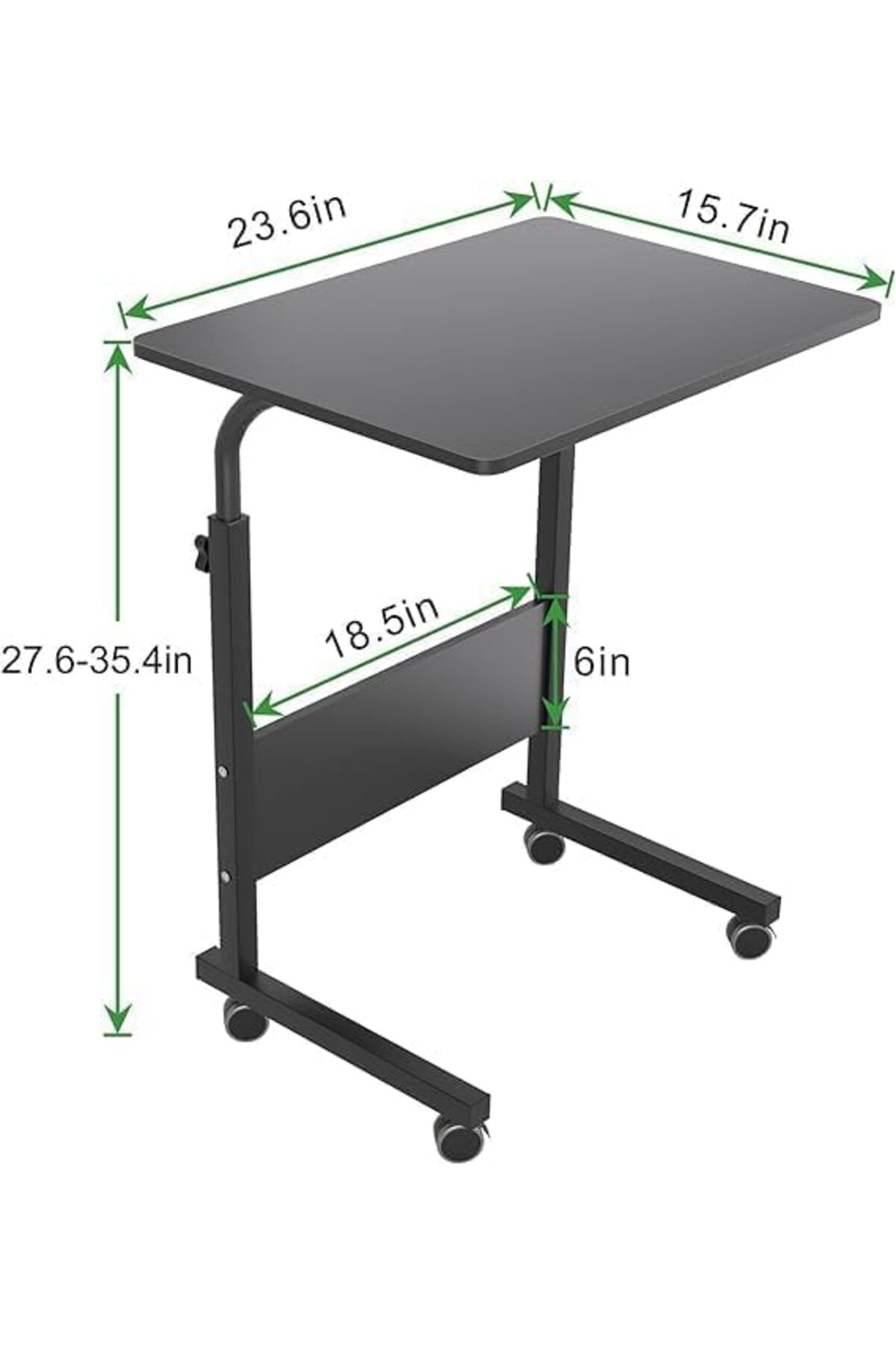 🖥️ طاولة لاب توب قابلة للتعديل 90×40 سم – لون اسود مع عجلات للسرير والأريكة و لابتوب