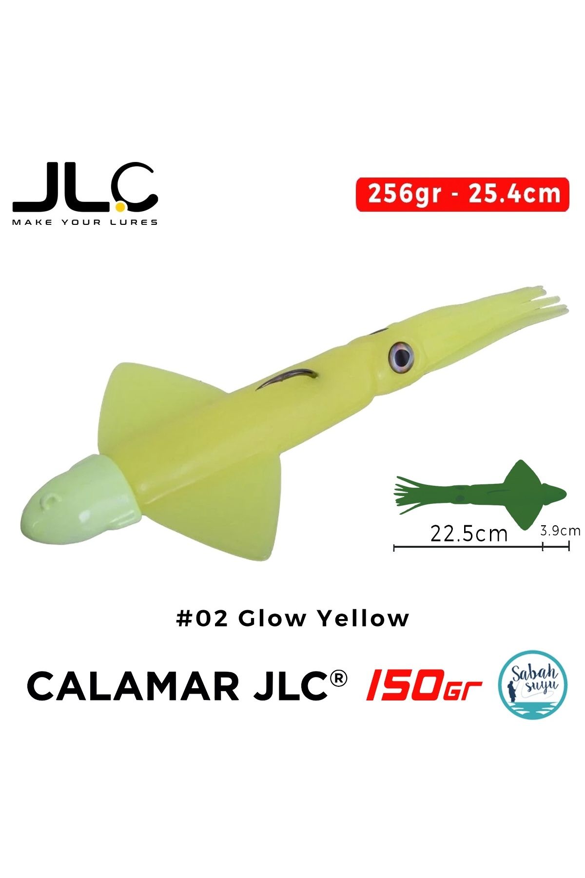 JLC Calamar 150 Set 26.4cm 256gr #02 Glow Yellow Silikon Kalamar