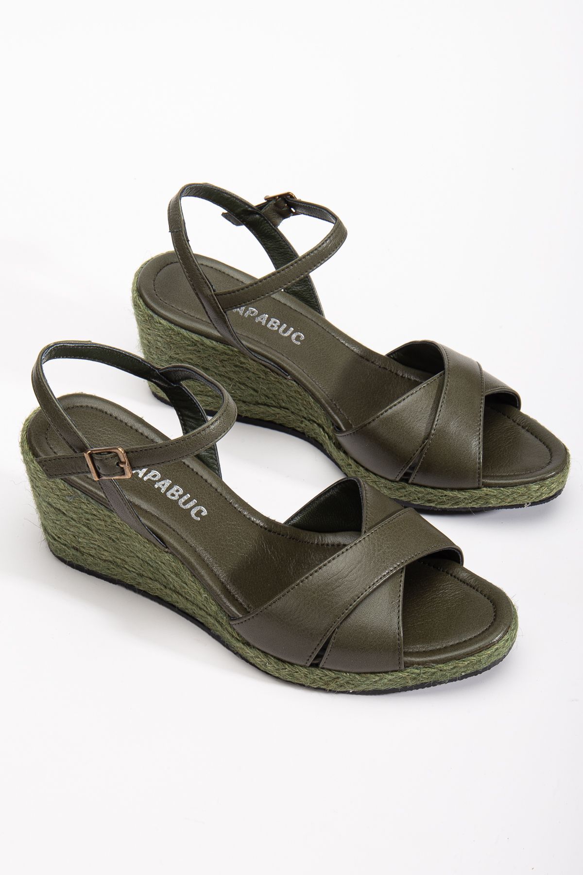 Elile Shoes Hakiki Deri 33-34-35 numaradan 41-42-43-44-45 Numaraya Kadar Dolgu Topuk Sandalet
