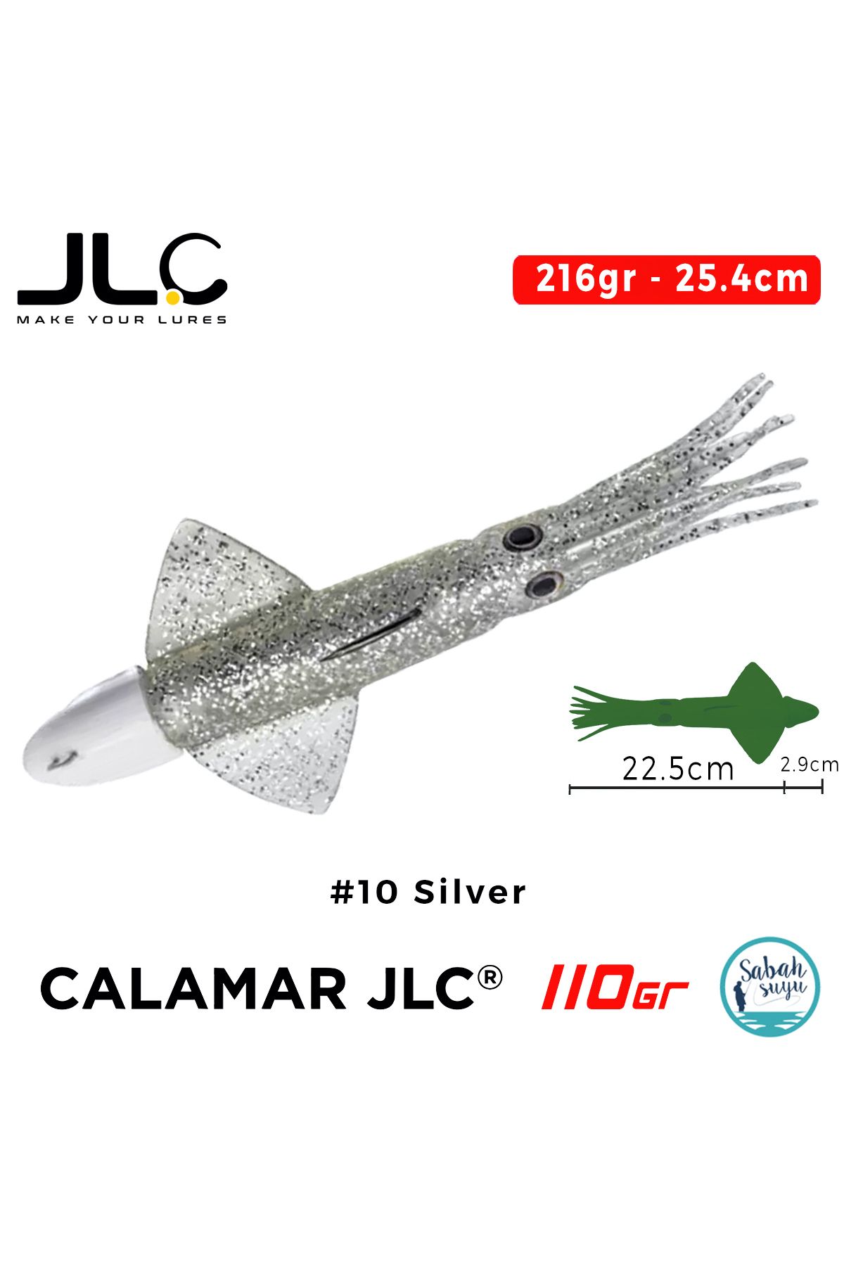 JLC Calamar 110 Set 25.4cm 216gr #10 Silver Silikon Kalamar