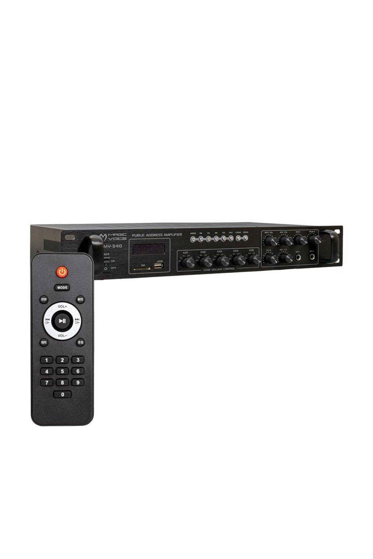 MagicVoice Mv-540 100 Watt Usb-sd-bluetooth 2 Mikrofon Girişli 5 Bölgeli Hat Trafolu Anfi