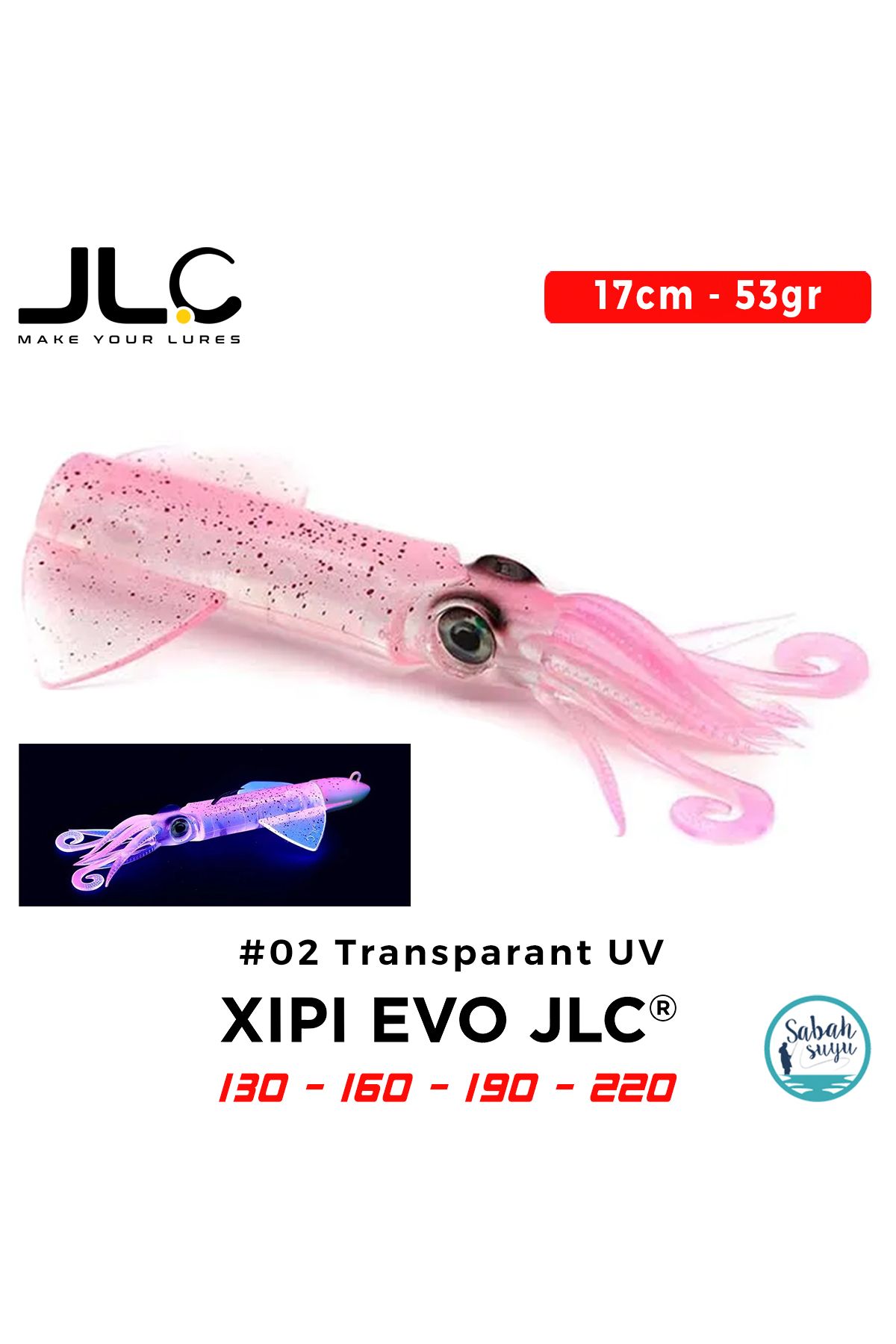 JLC Xipi Evo Yedek Gövde 17cm 53gr #02 Transparant UV Silikon Kalamar