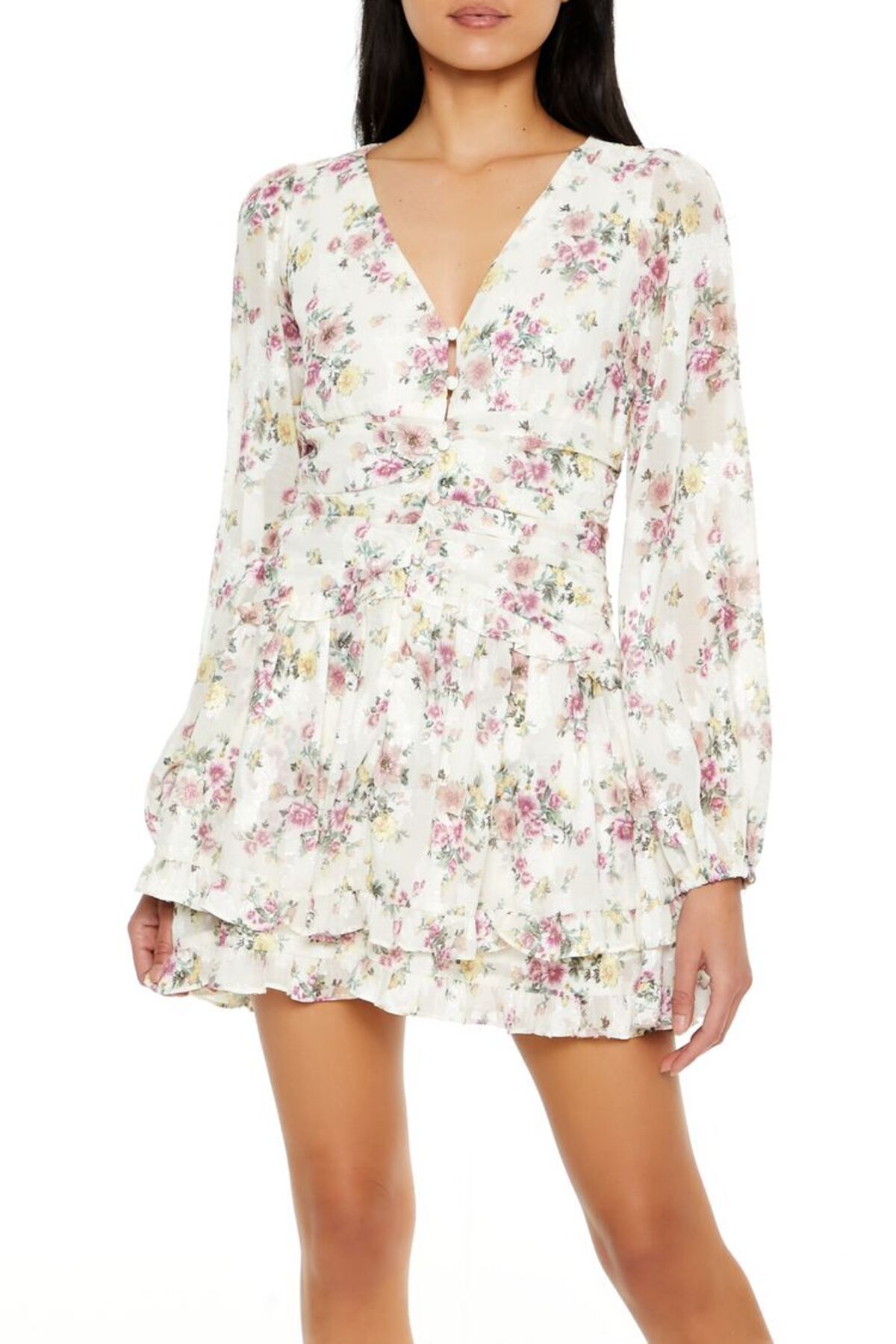 Forever 21 Çiçek Desenli Mini Elbise