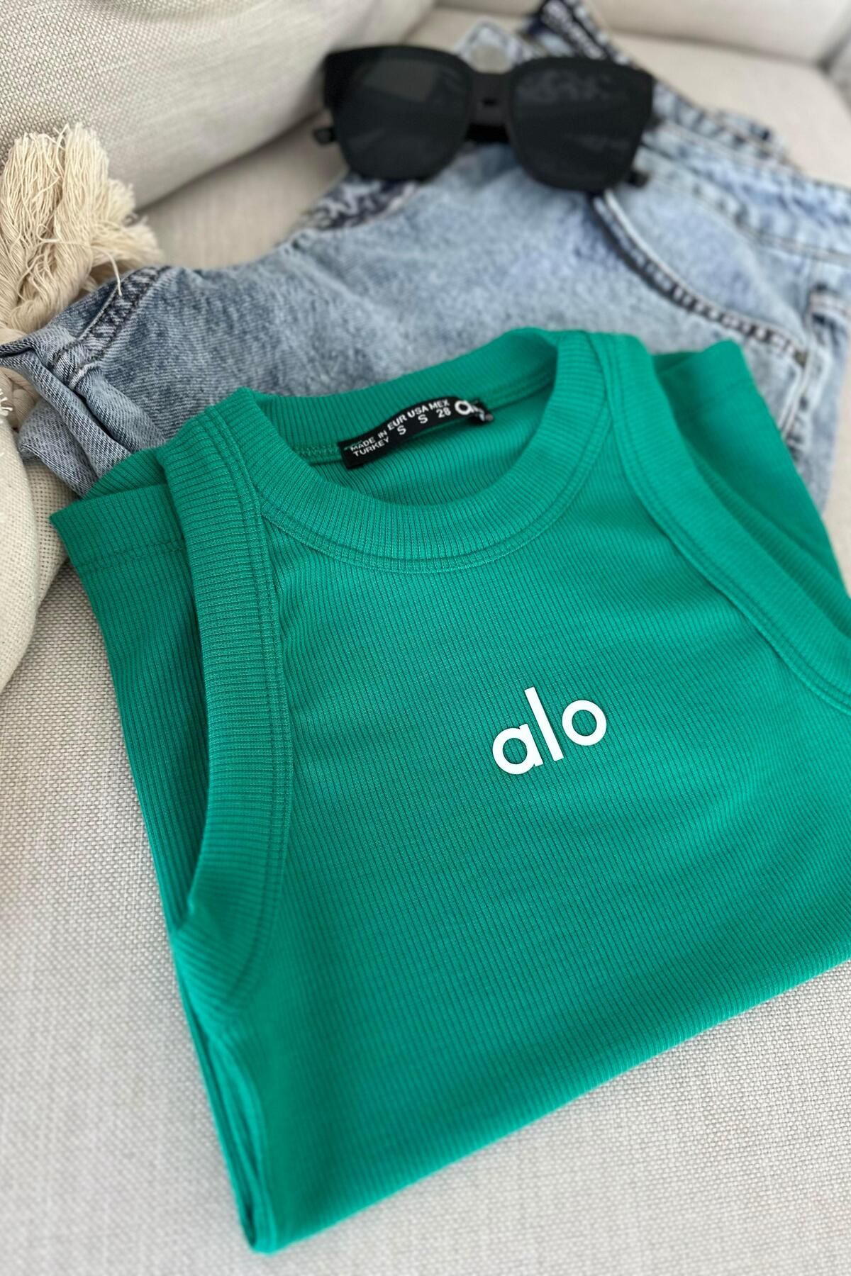 Butik Gardrop Marka Halter Yaka Bluz Yeşil