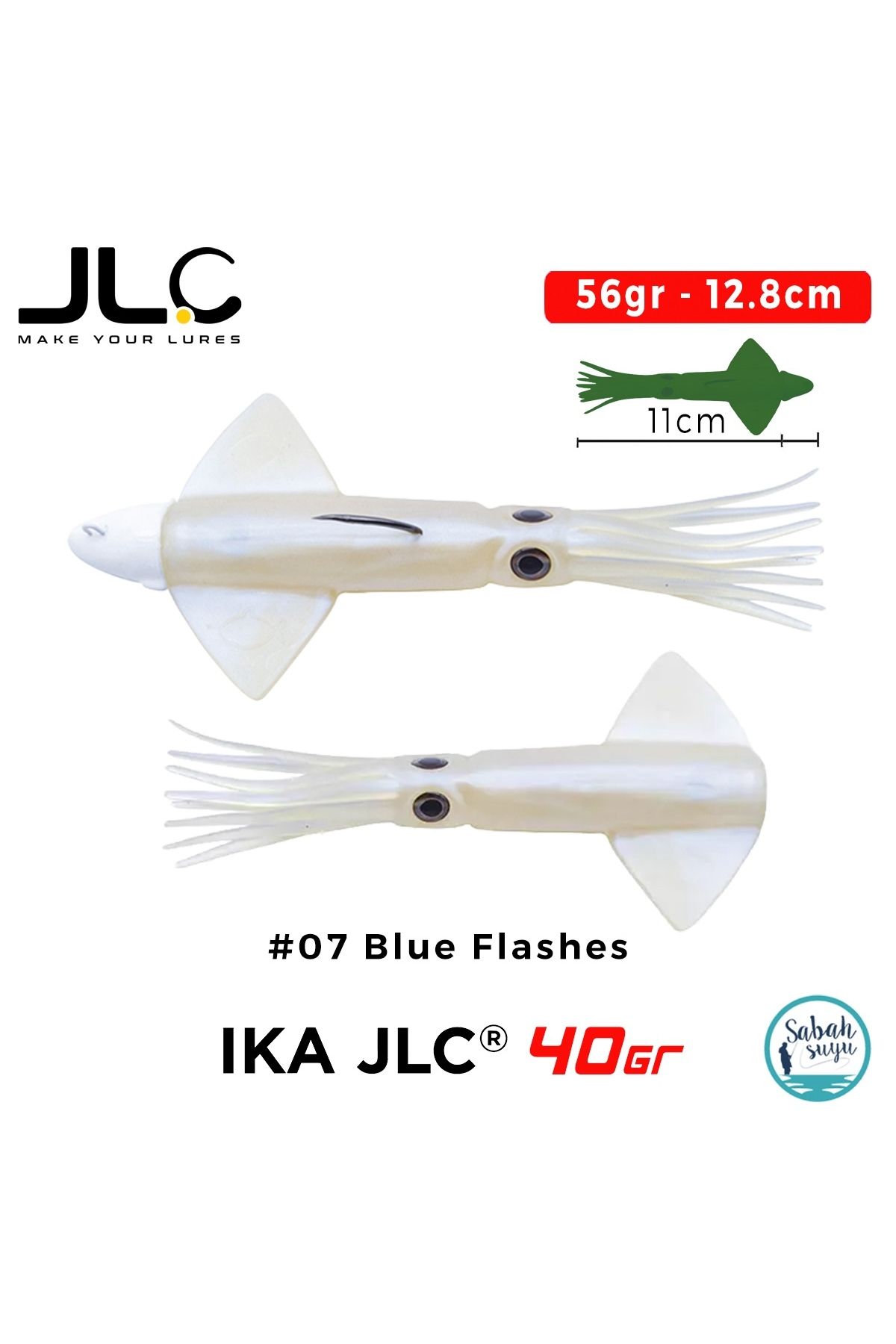JLC IKA 40 Combo Set 56gr 12.8cm #07 Blue Flashes (2+1) Silikon Kalamar
