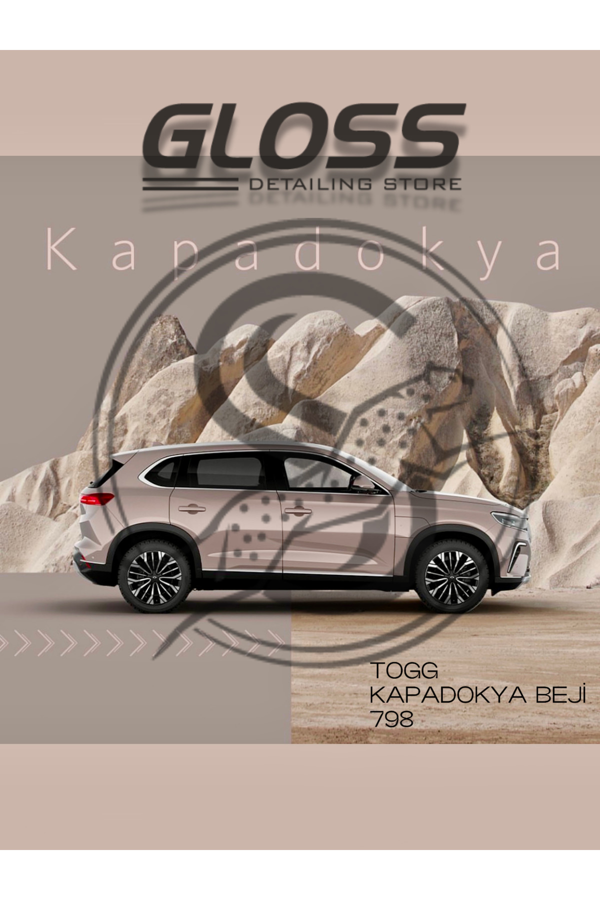 Gloss Detailing TOGG T10X Kapadokya Beji 798 - Profesyonel Çizik Ve Taş izi Giderici Rötuş Boyası 30ml.