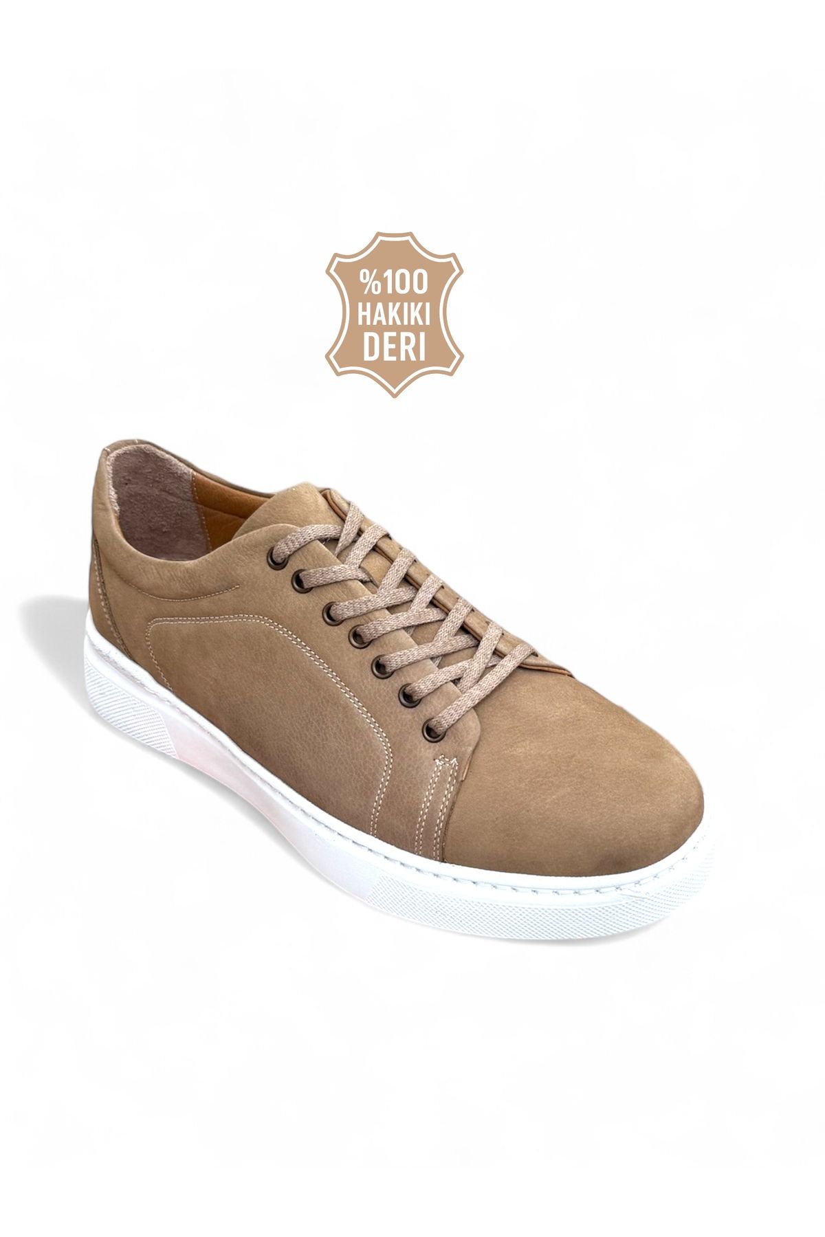 İYİSİNDEN SHOES Erkek Hakiki Deri Bağcıklı Sneaker – Ortopedik, Hafif Taban, Komple Dikişli, Avrupa Kalıbı