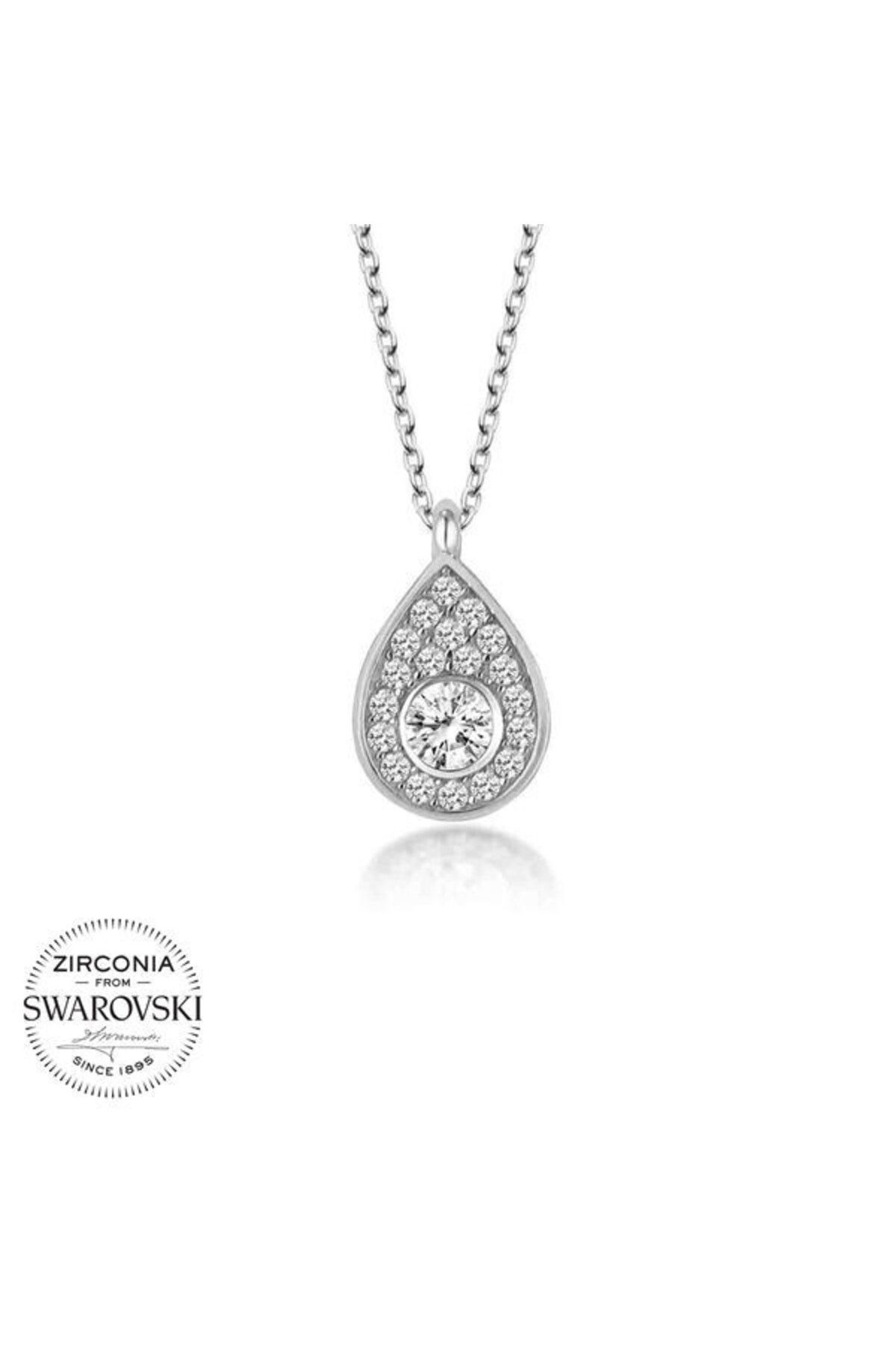 shop Taşlı Damla 925 Ayar Gümüş Kolye