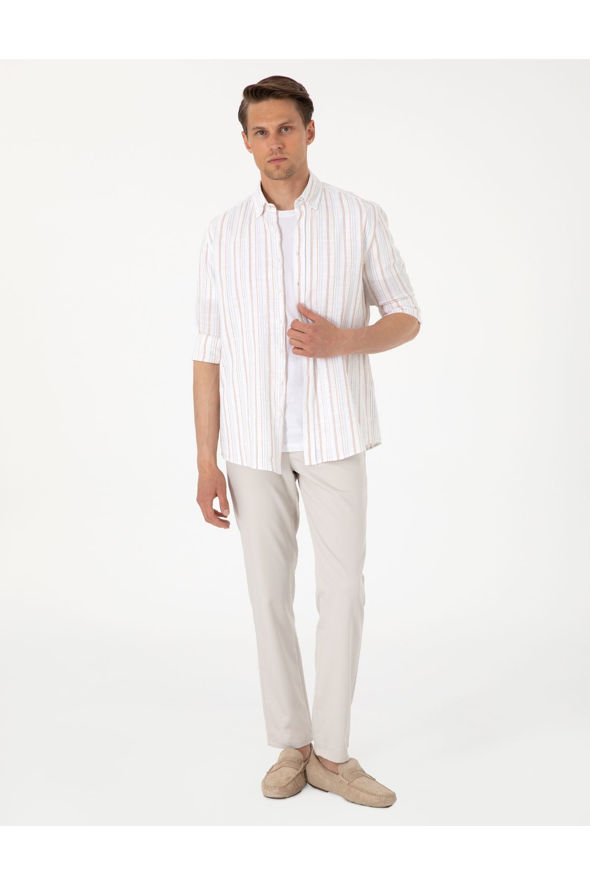 Pierre Cardin Bej Ex. Slim Fit Kumaş Pantolon 50306174-VR011