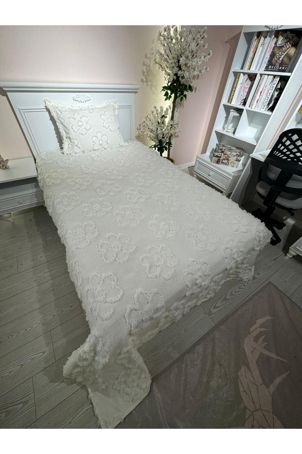 BlueMaison-Puffy Single Bedspread Daisy Ecru 6