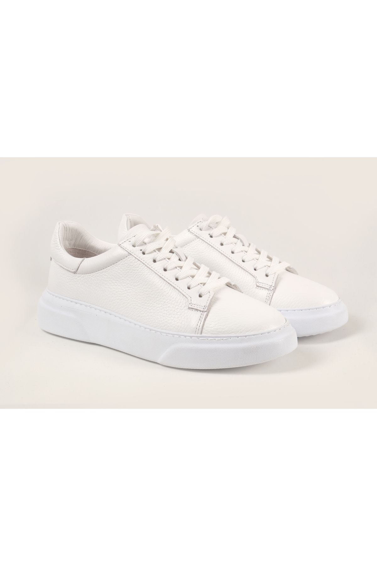 Massa Hakiki Deri Beyaz Sneakers