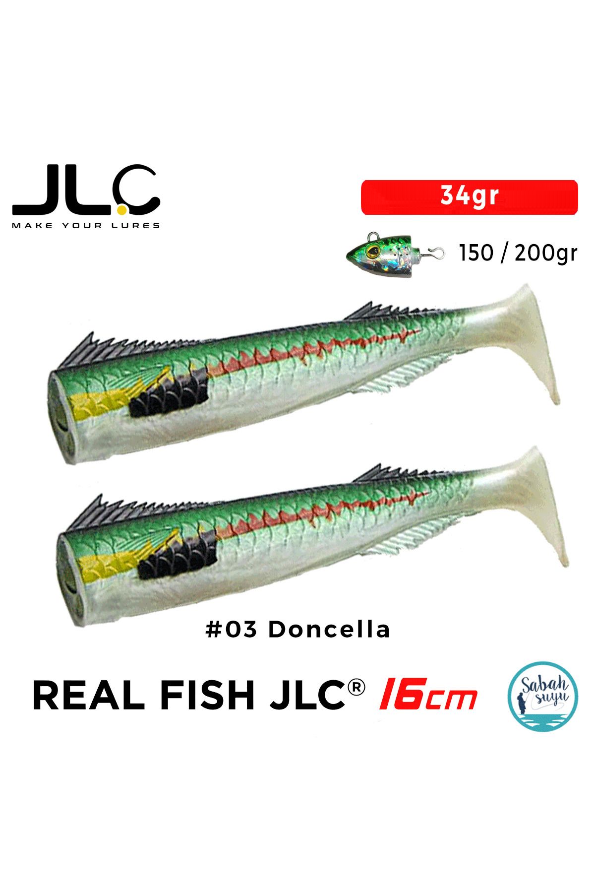 JLC Real Fish 16cm 34gr #03 Doncella Silikon Kuyruk (2 Adet)